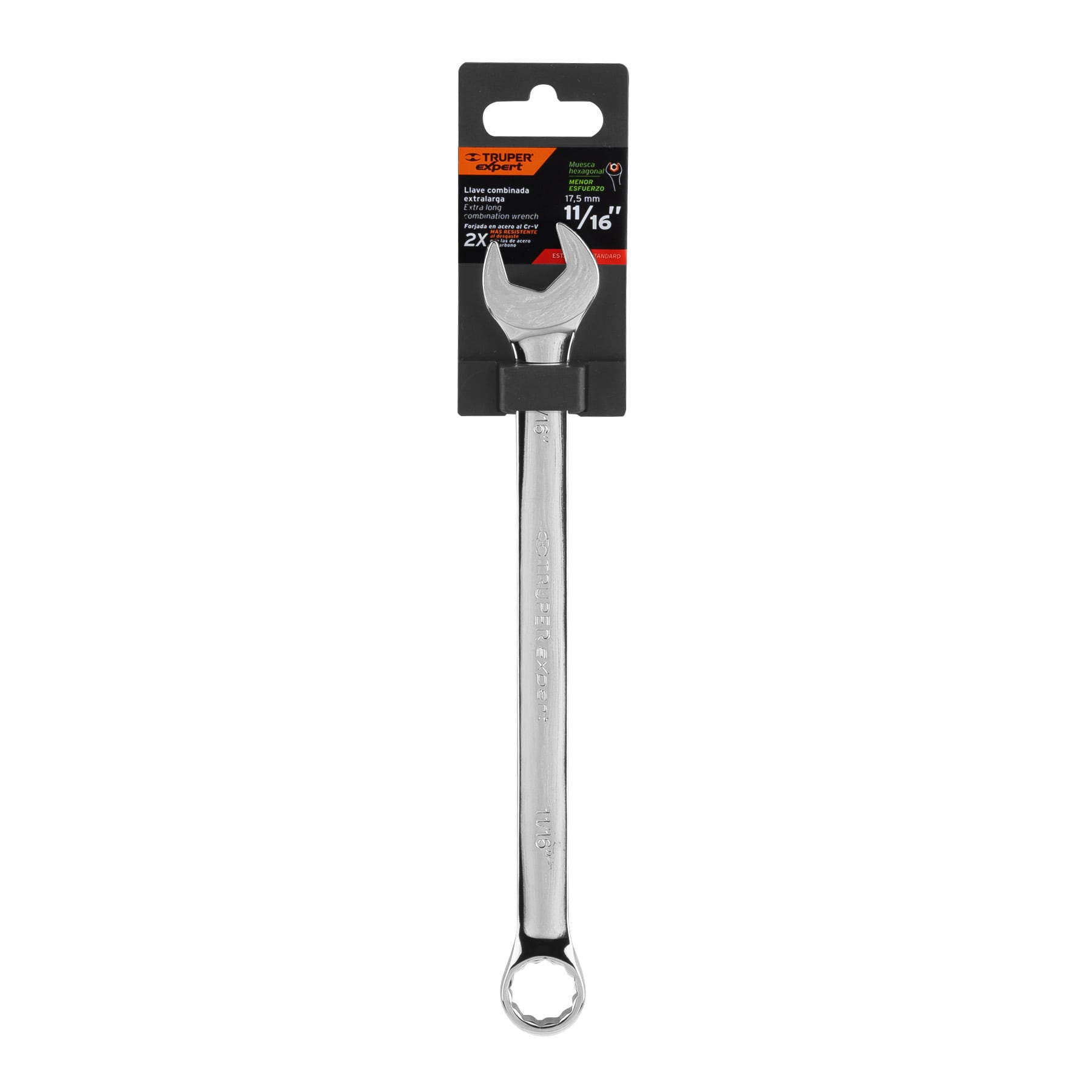 Llave combinada extralarga 11/16" x 259 mm de largo, Expert