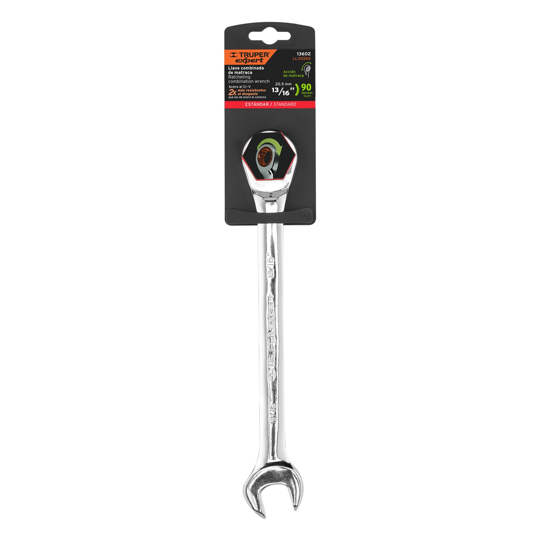 Llave combinada con matraca 13/16" x 281 mm largo, Expert