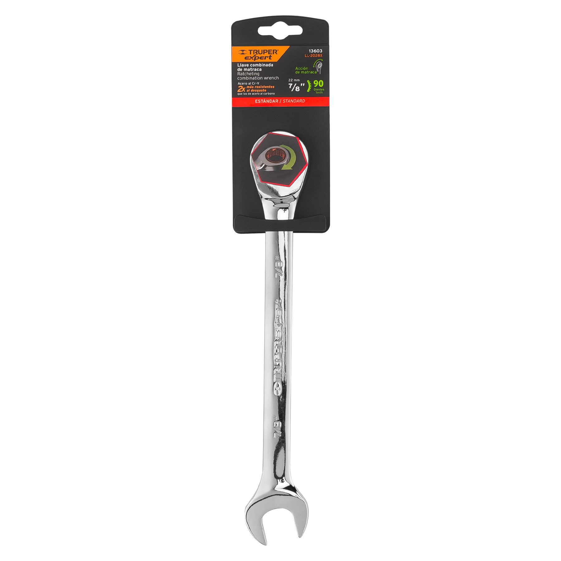 Llave combinada con matraca 7/8" x 281 mm largo, Expert