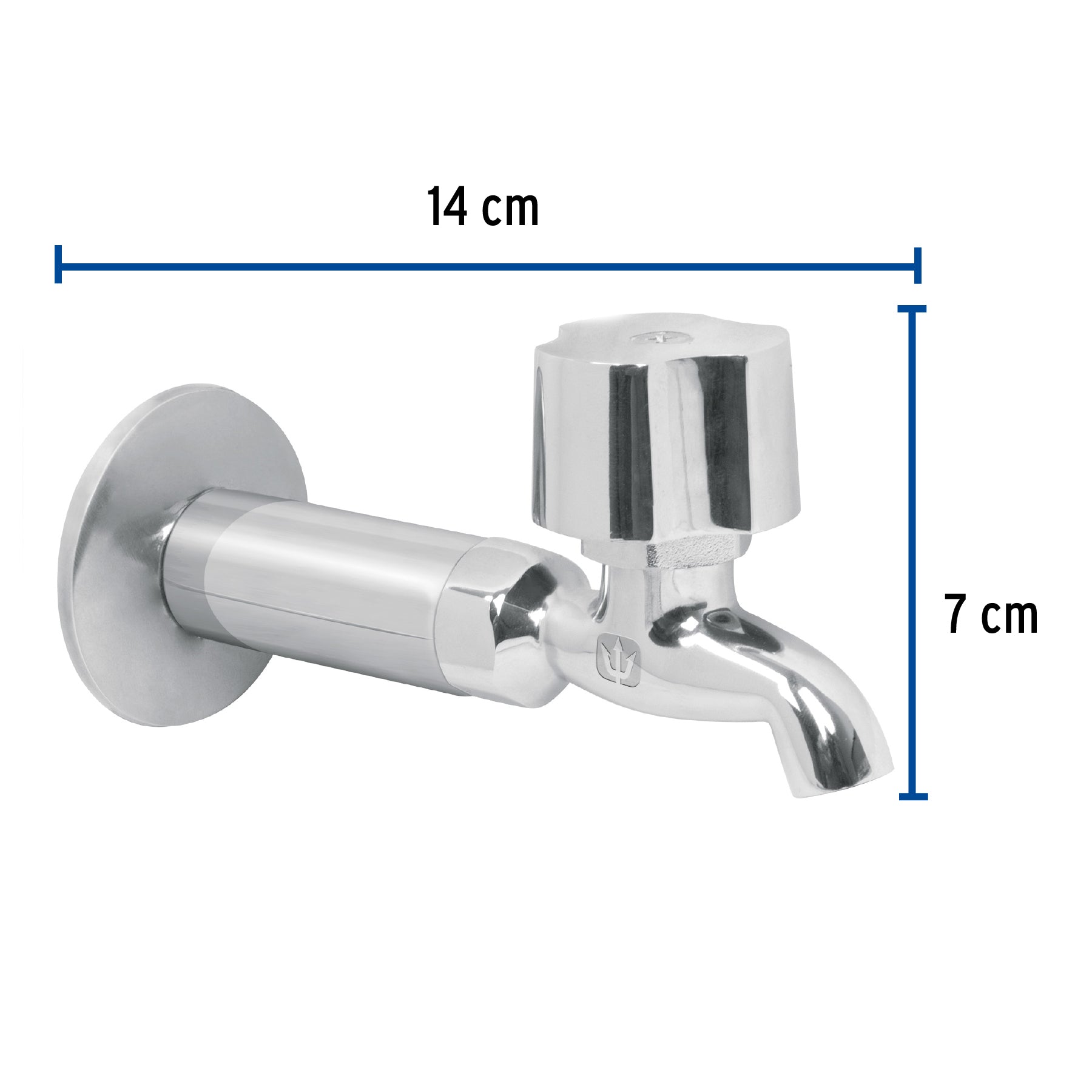 Llave 1/2" para fregadero con niple y chapeton, cromo, BASIC