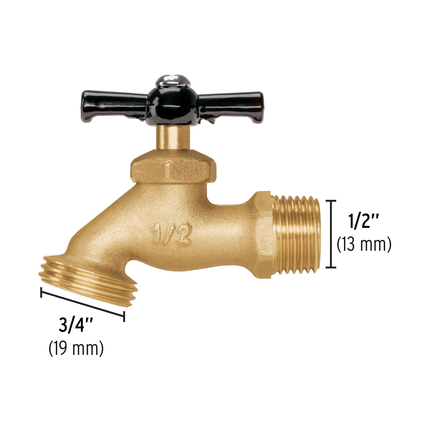 Llave para manguera, de latón 100g, 1/2", blíster, Pretul