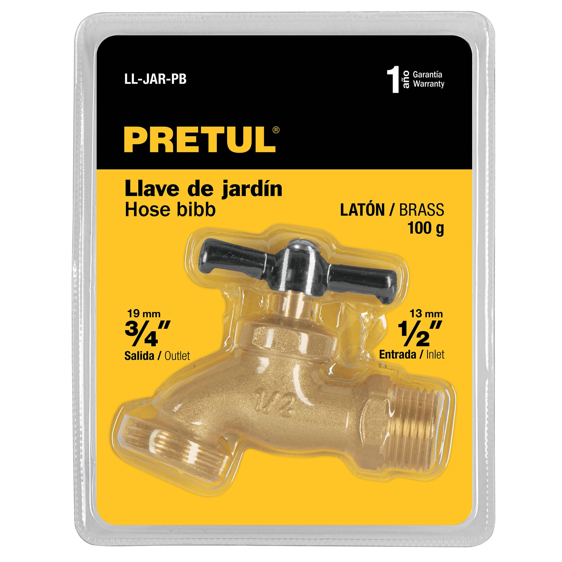 Llave para manguera, de latón 100g, 1/2", blíster, Pretul
