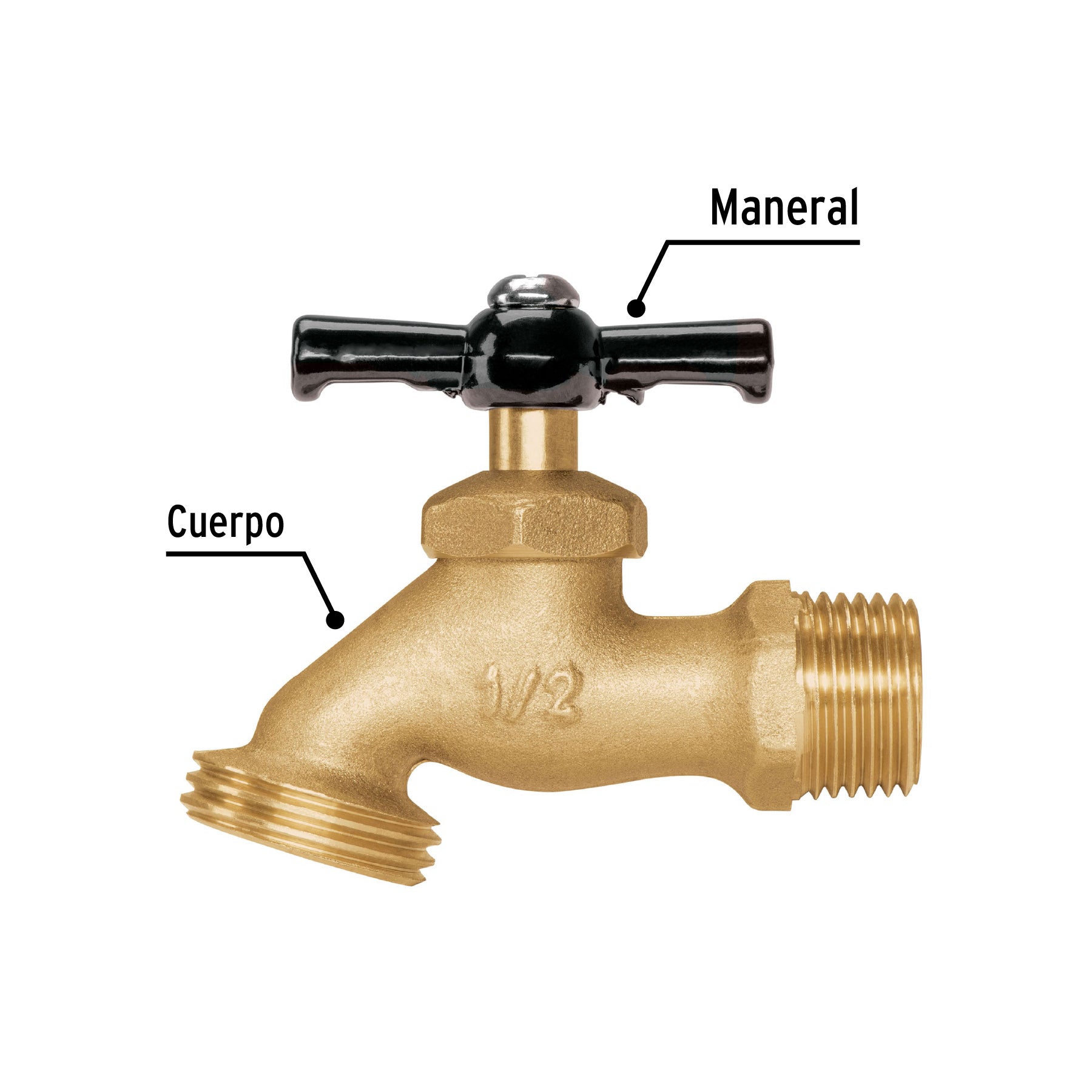 Llave para manguera, de latón 100g, 1/2", blíster, Pretul