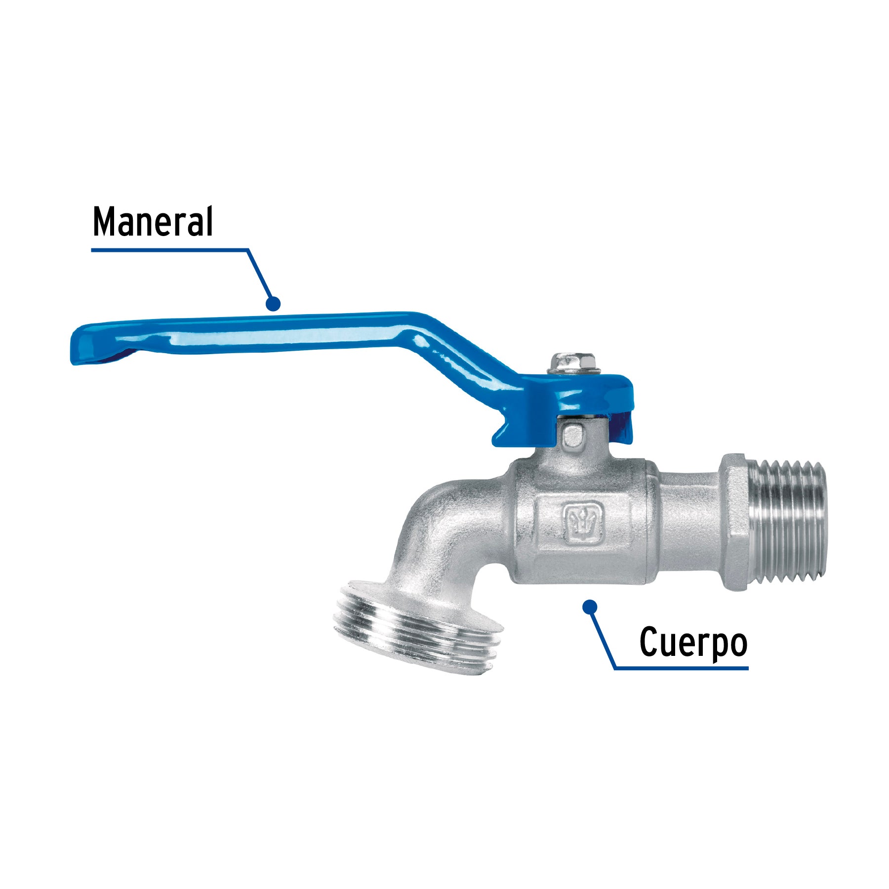 Llave de esfera de latón 1/2", 140 g, s/adaptador, Foset