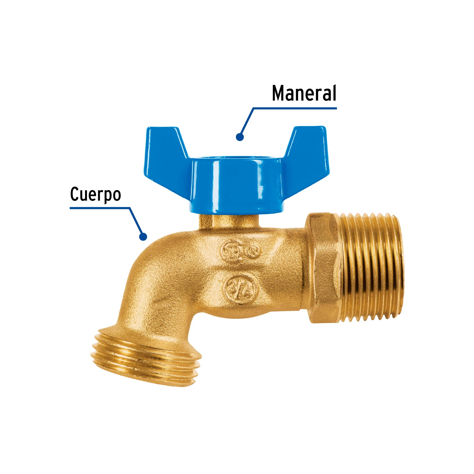 Llave de esfera de latón 3/4" con rosca para manguera, Foset