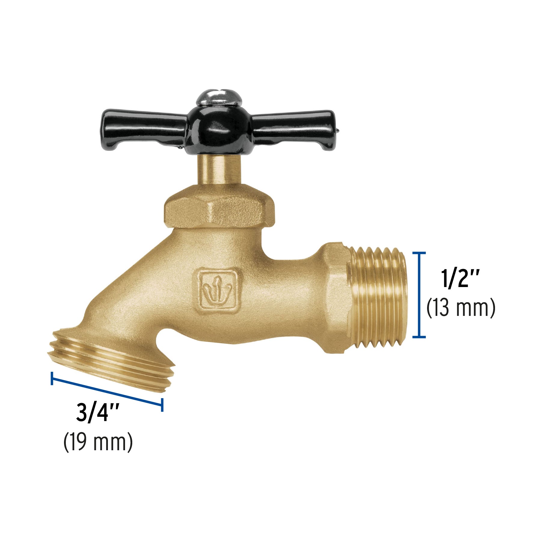 Llave para manguera, de latón, 100g, 1/2", blíster, BASIC