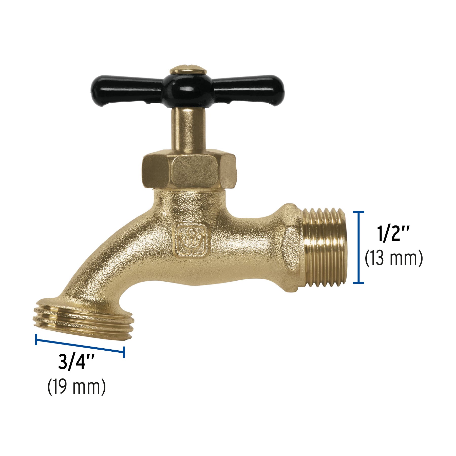 Llave para manguera, de zamac, 110gr, 1/2", BASIC