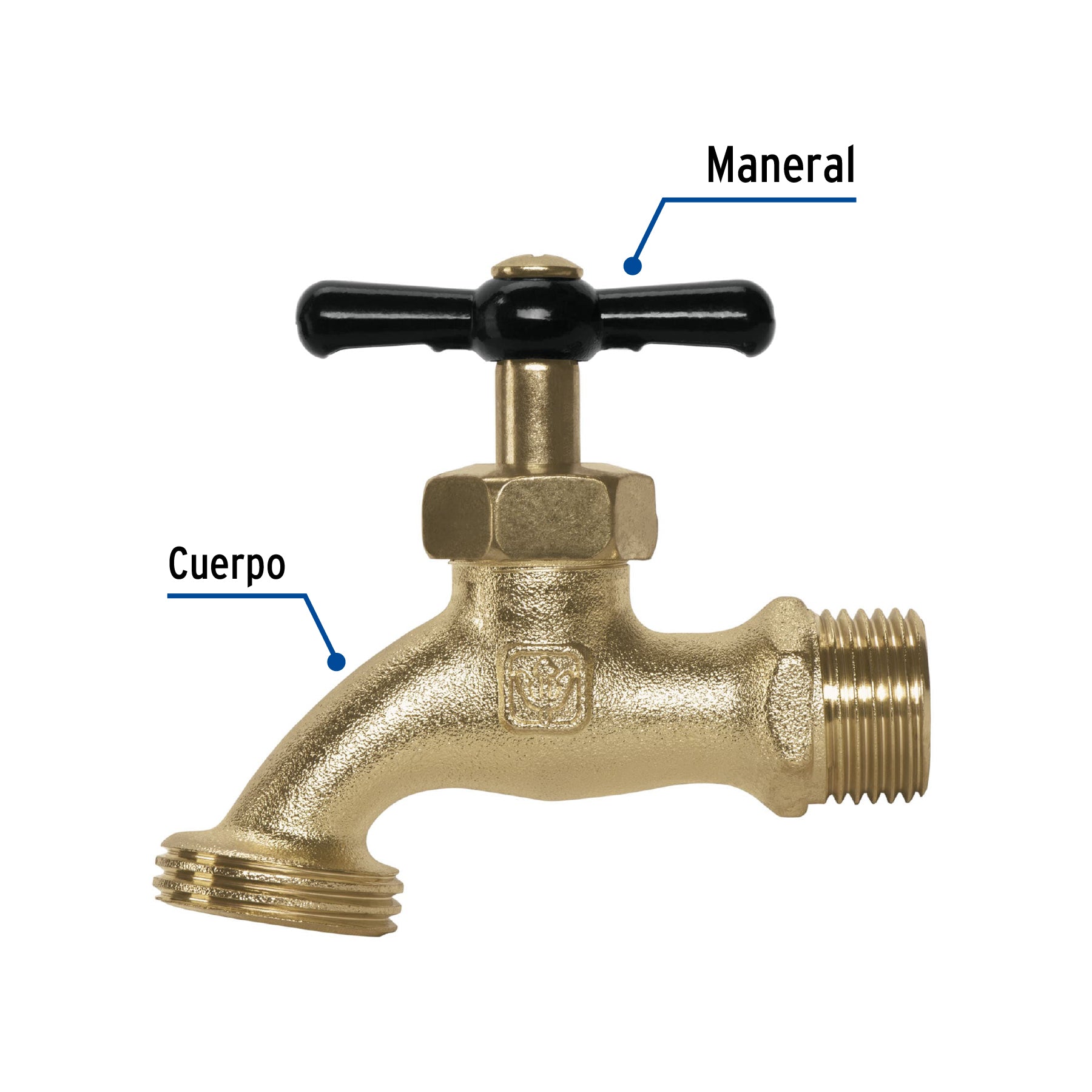 Llave para manguera, de zamac, 110gr, 1/2", BASIC