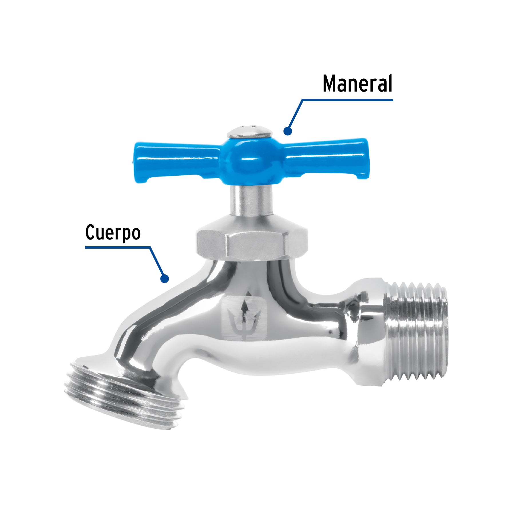 Llave para manguera, de latón cromado, 130g, 1/2",granel, Foset
