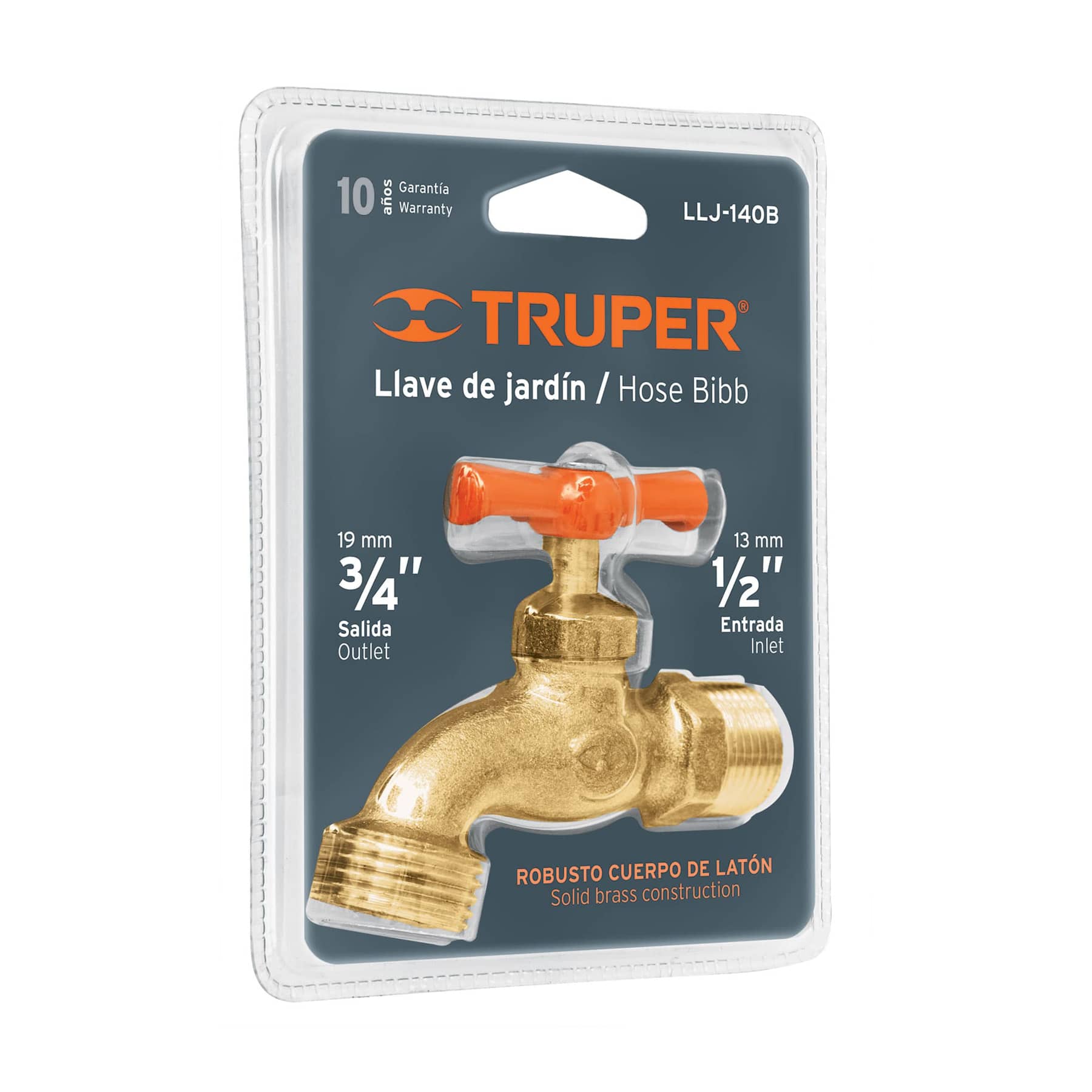 Llave para manguera, de latón 140g, 1/2", blíster, Truper