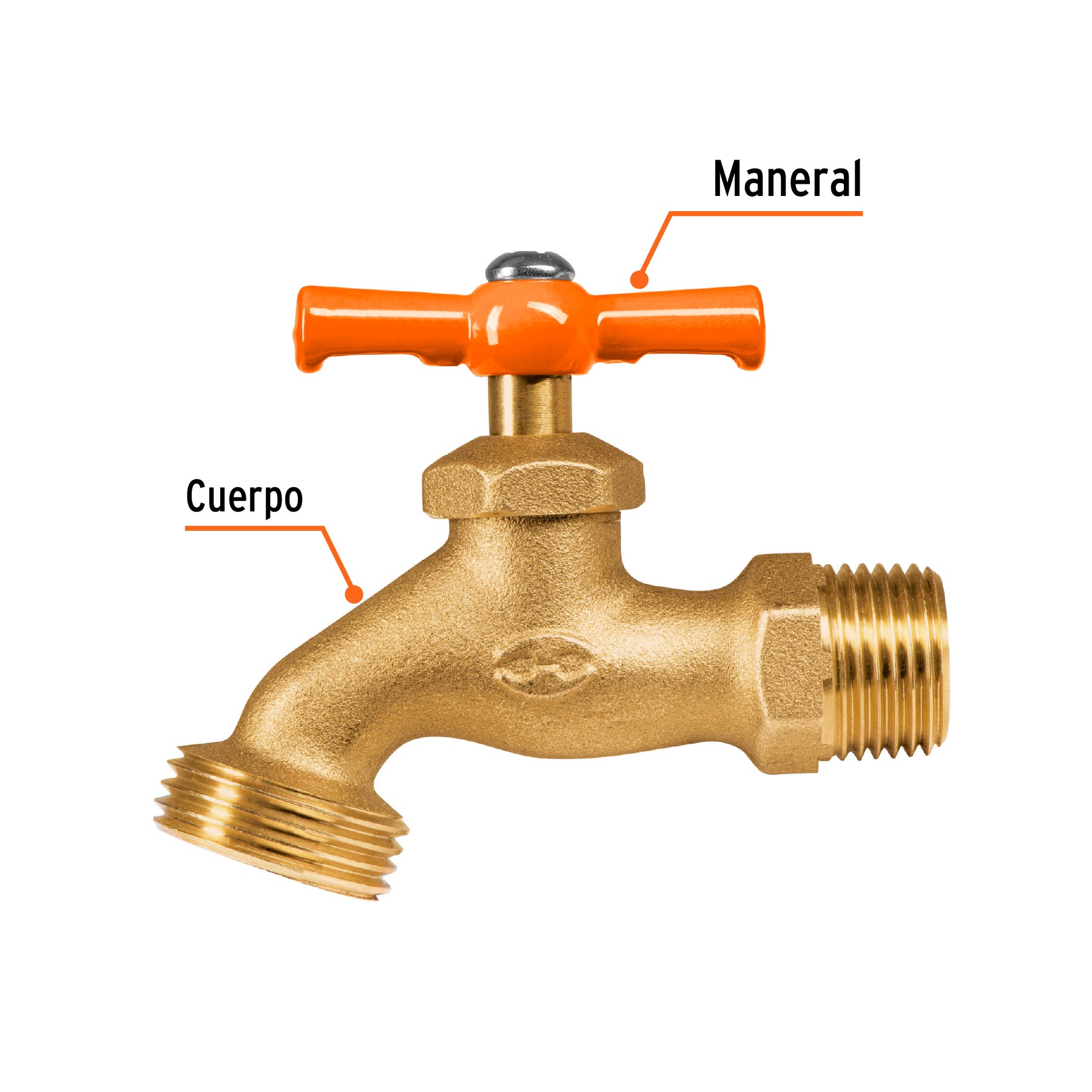 Llave para manguera, de latón 140g, 1/2", blíster, Truper