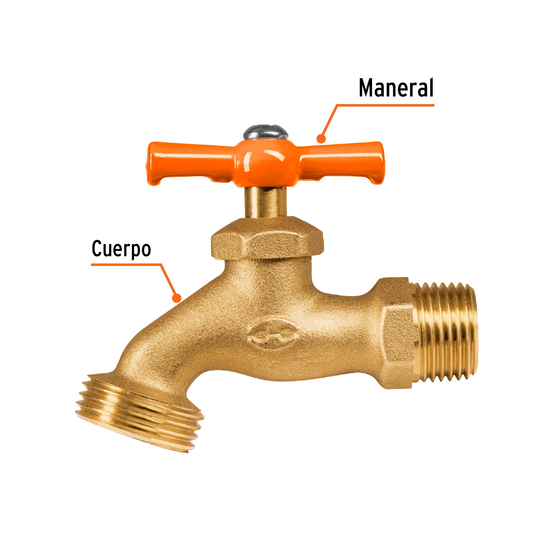 Llave para manguera, de latón, 140g, 1/2", granel, Truper