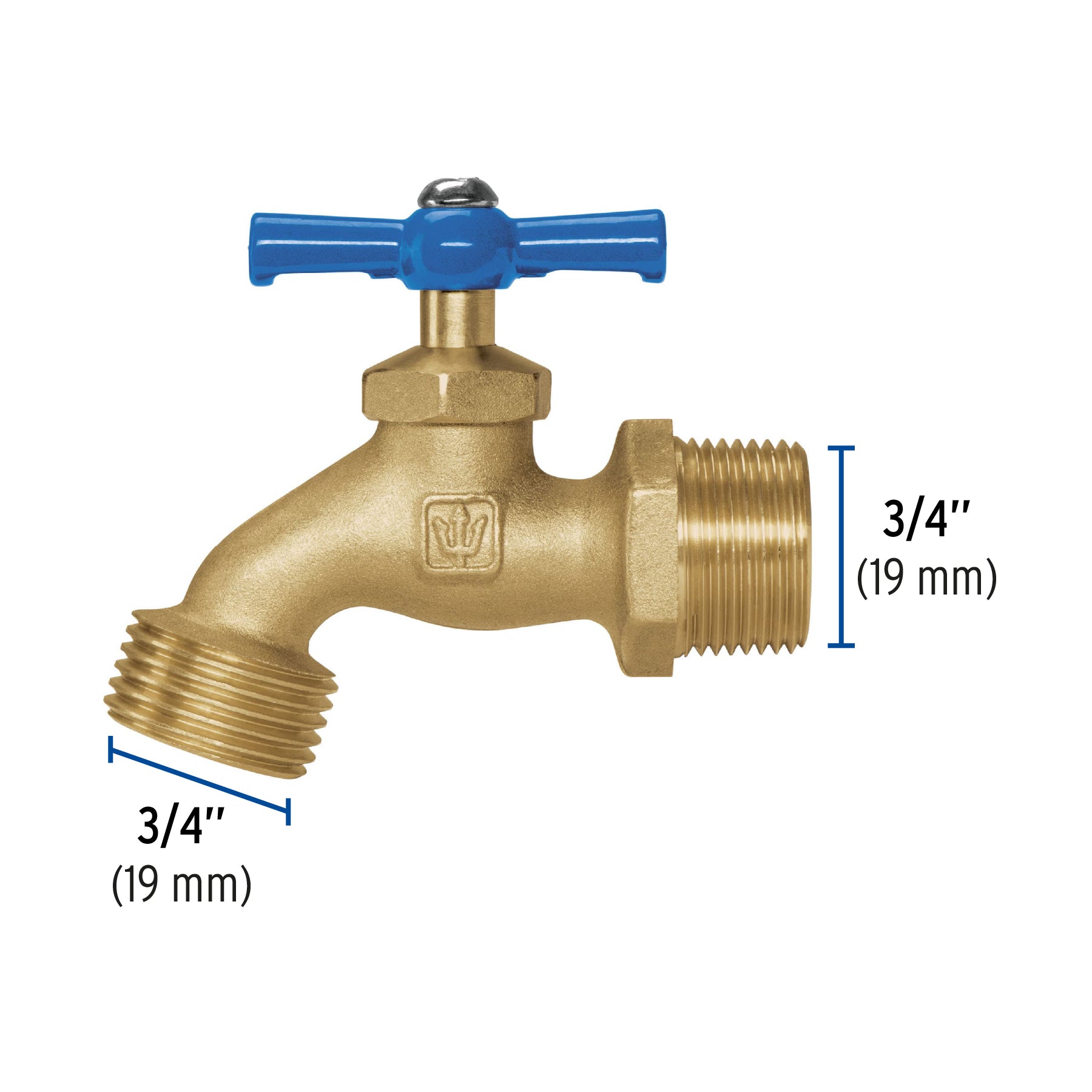 Llave para manguera, de latón, 180g, 3/4", granel, Foset