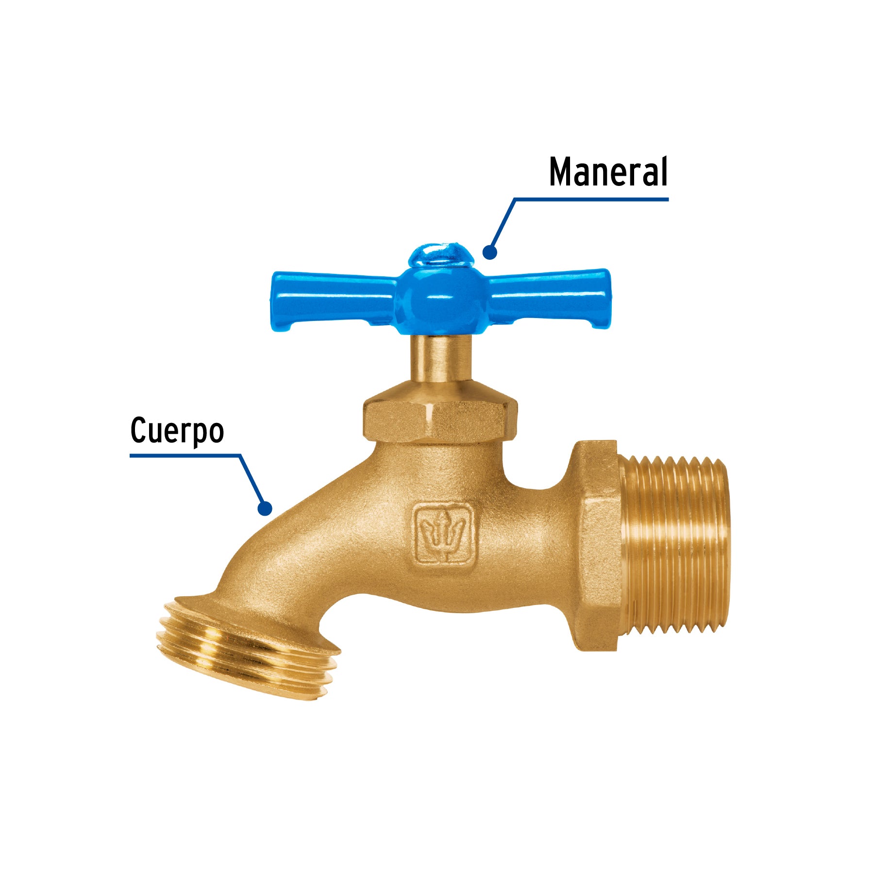 Llave para manguera, de latón, 180g, 3/4", granel, Foset