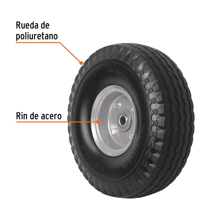Rueda imponchable 10" para eje lateral,  Truper