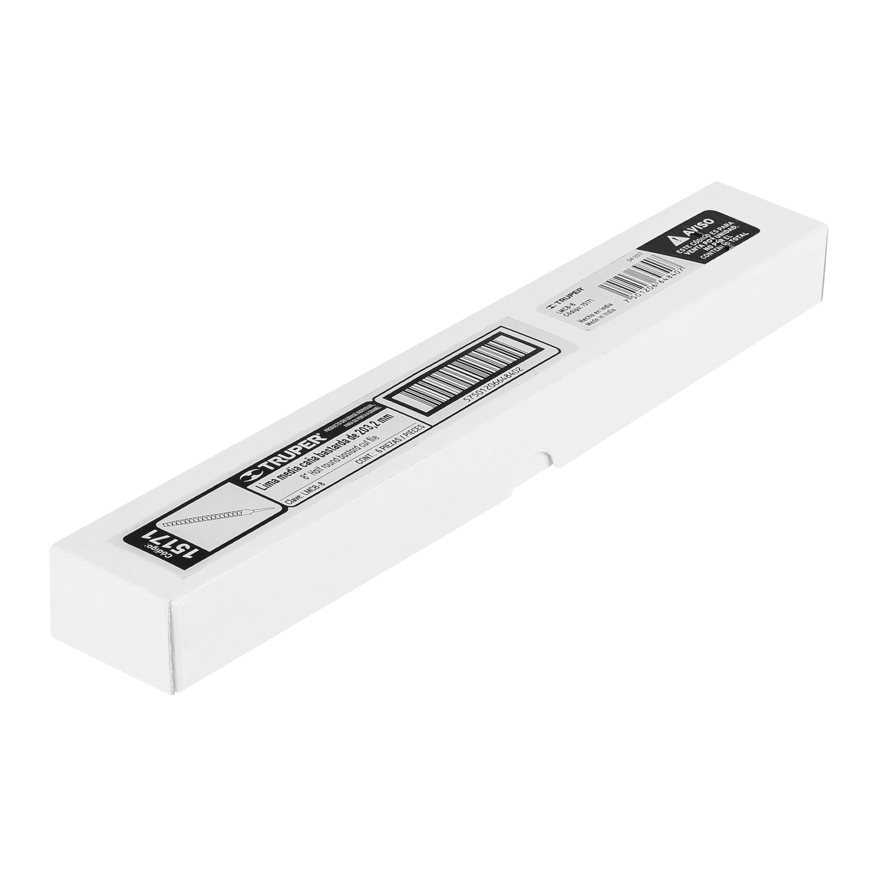 Lima media caña bastarda 8", Truper
