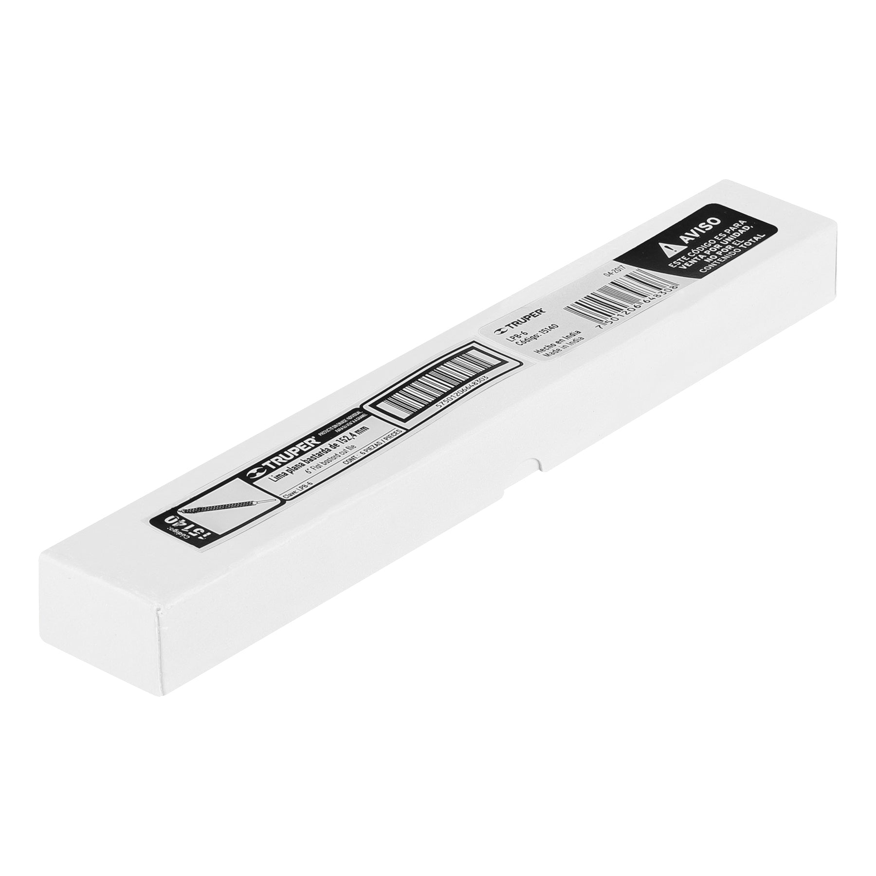 Lima plana bastarda 6", Truper