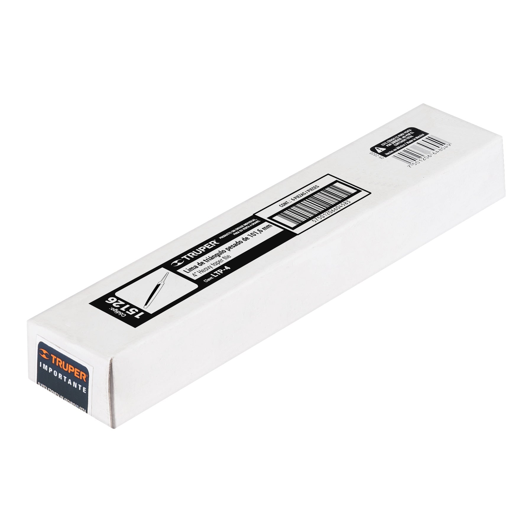 Lima triángulo pesado 4", 34 dpp, Truper