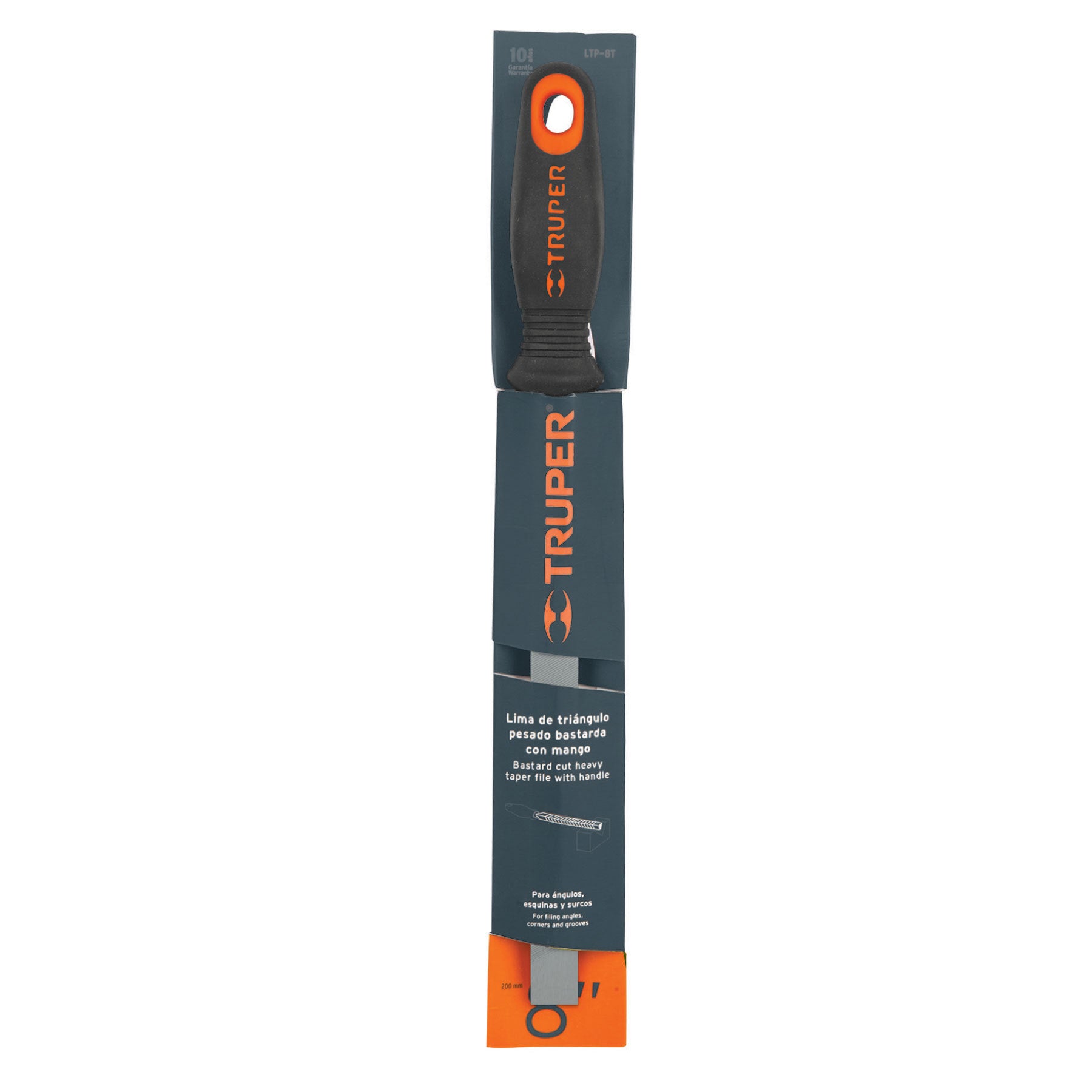 Lima triángulo pesado 8", 32 dpp con mango doble inyección