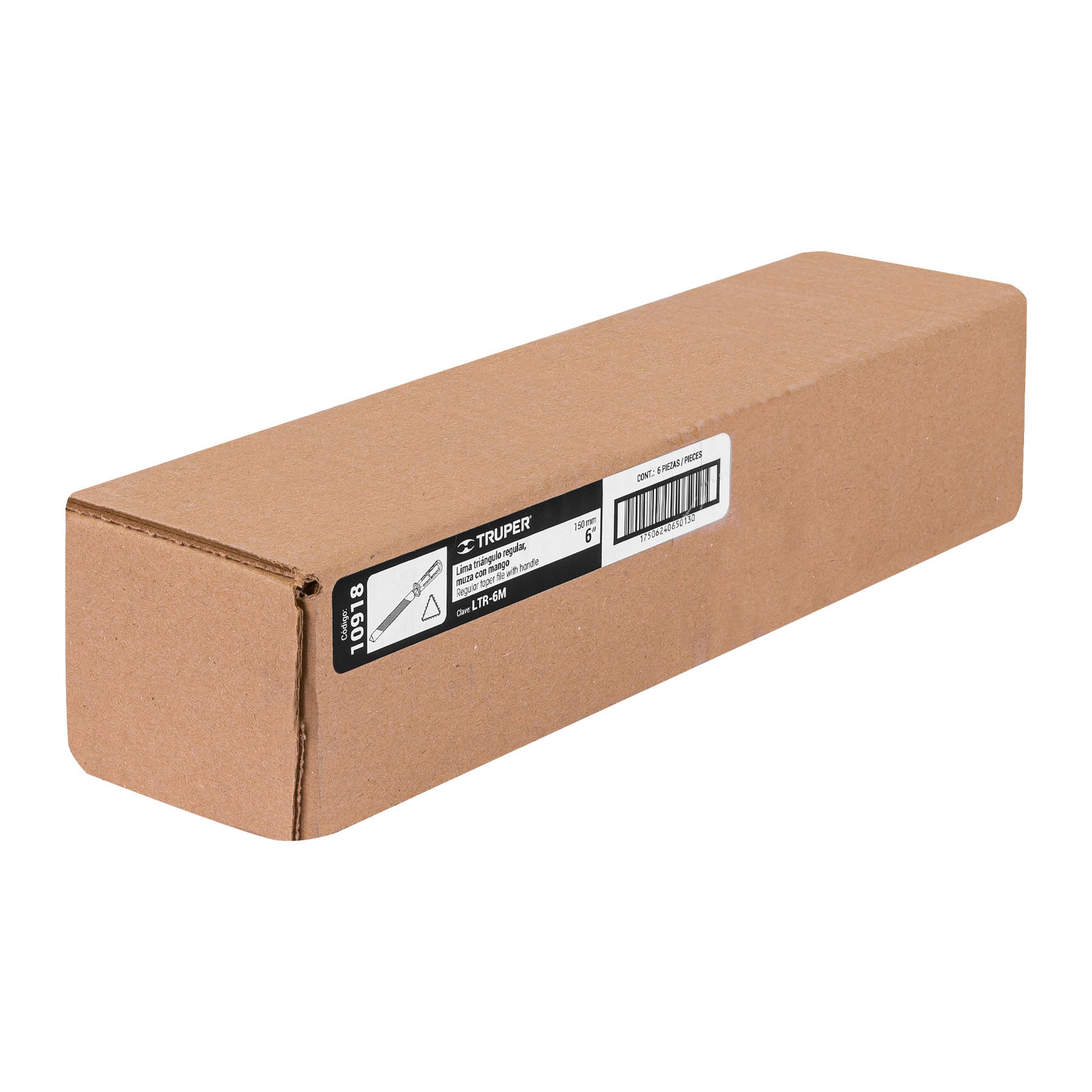 Lima triángular 6" para machete, 34 dpp, con mango, Truper