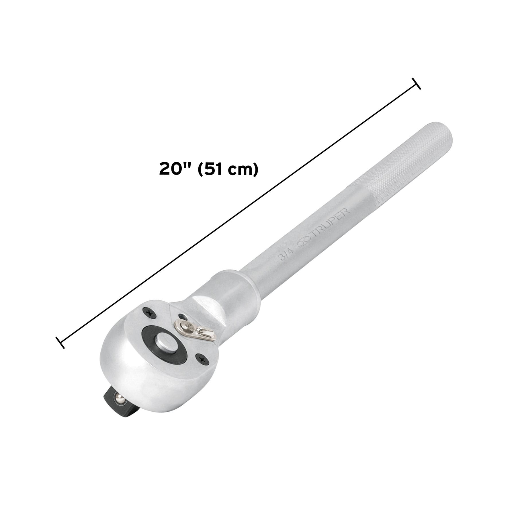 Matraca 3/4" cabeza pera sist. reversible liberación rápida