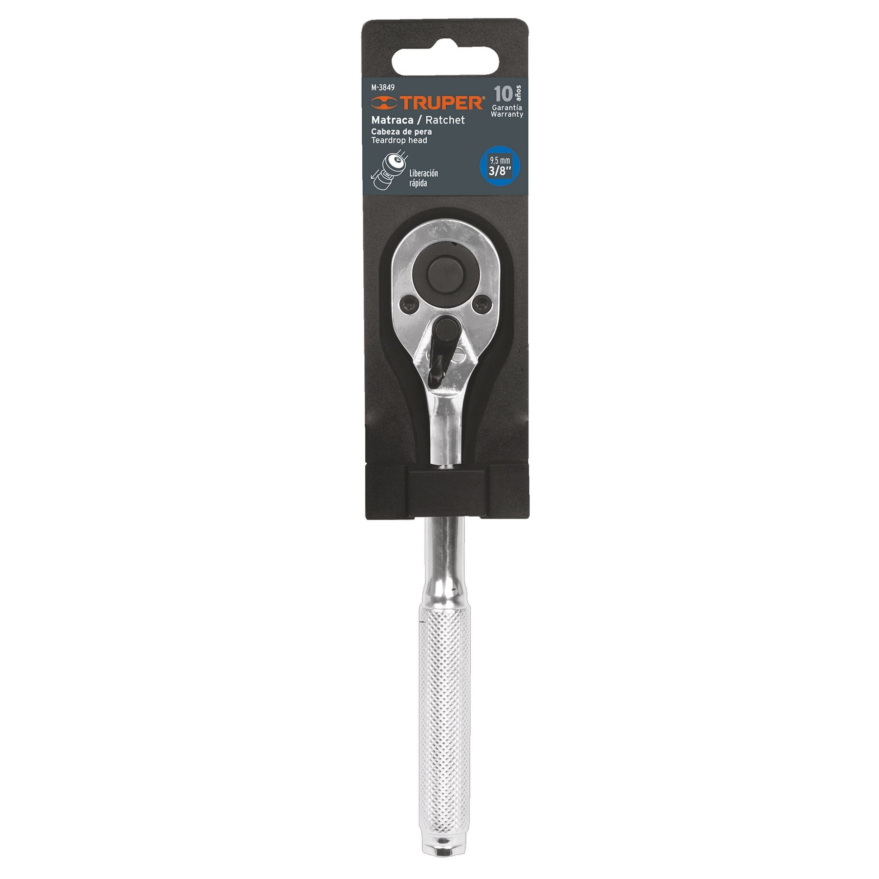 Matraca cuadro 3/8" cabeza de pera de liberación rápida
