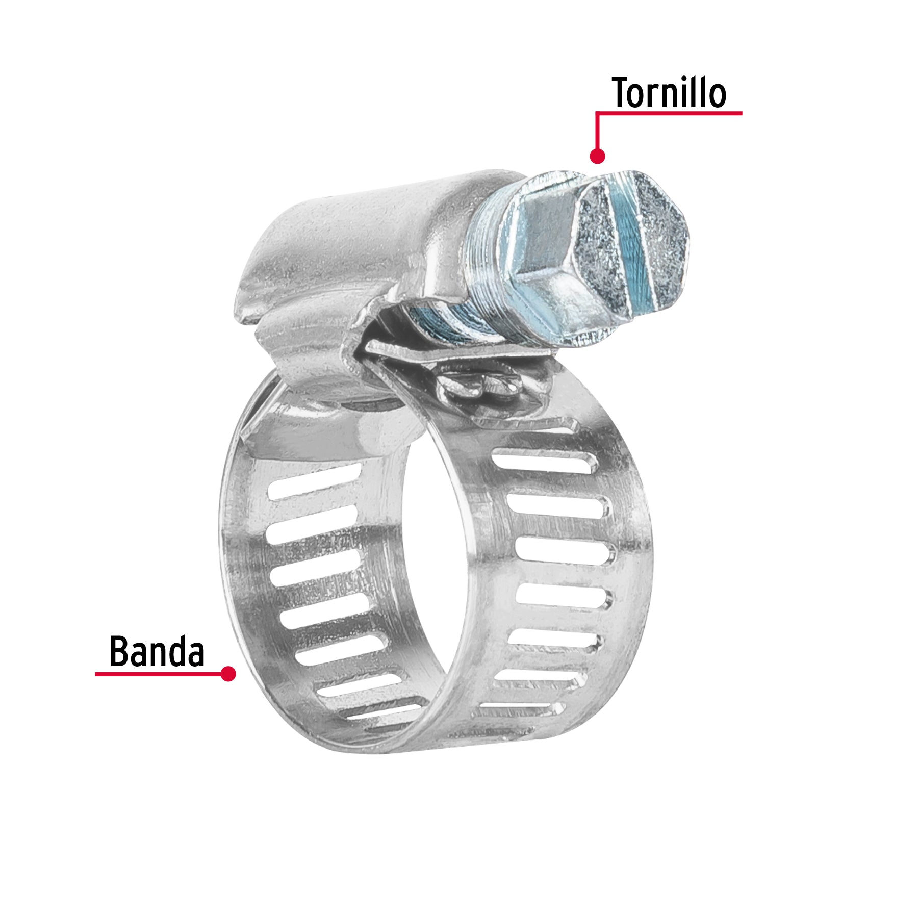 Bolsa con 4 abrazaderas sin fin # 4, 3/8 - 5/8", Truper