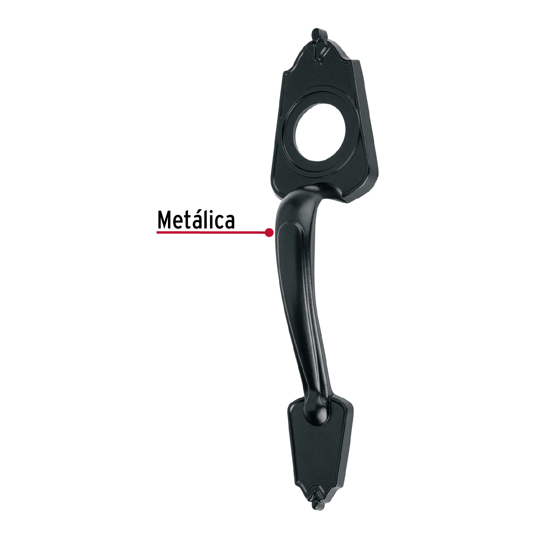 Chapetón metálico para puerta, acabado negro