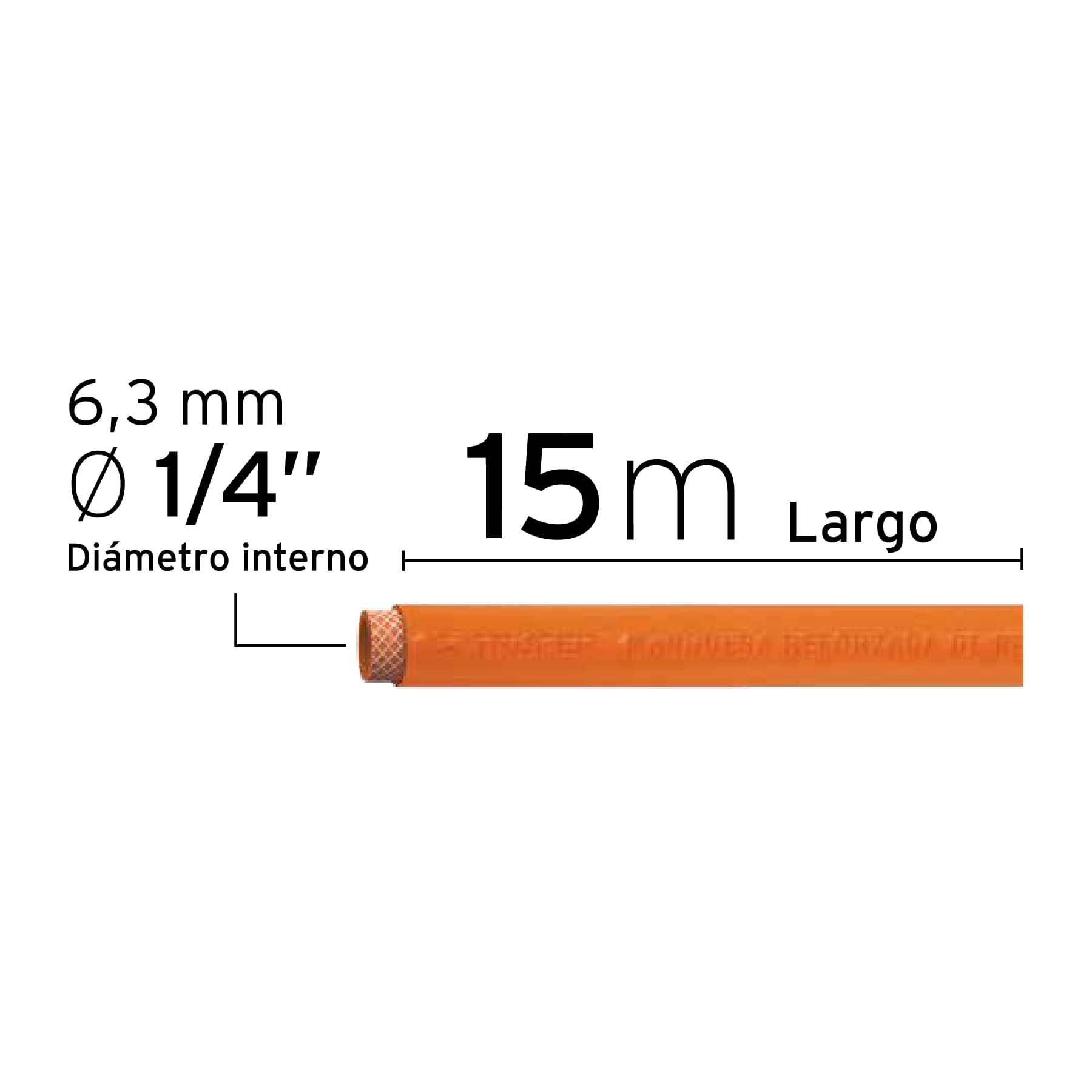 Manguera para compresor, de PVC, 15m x 1/4", Truper