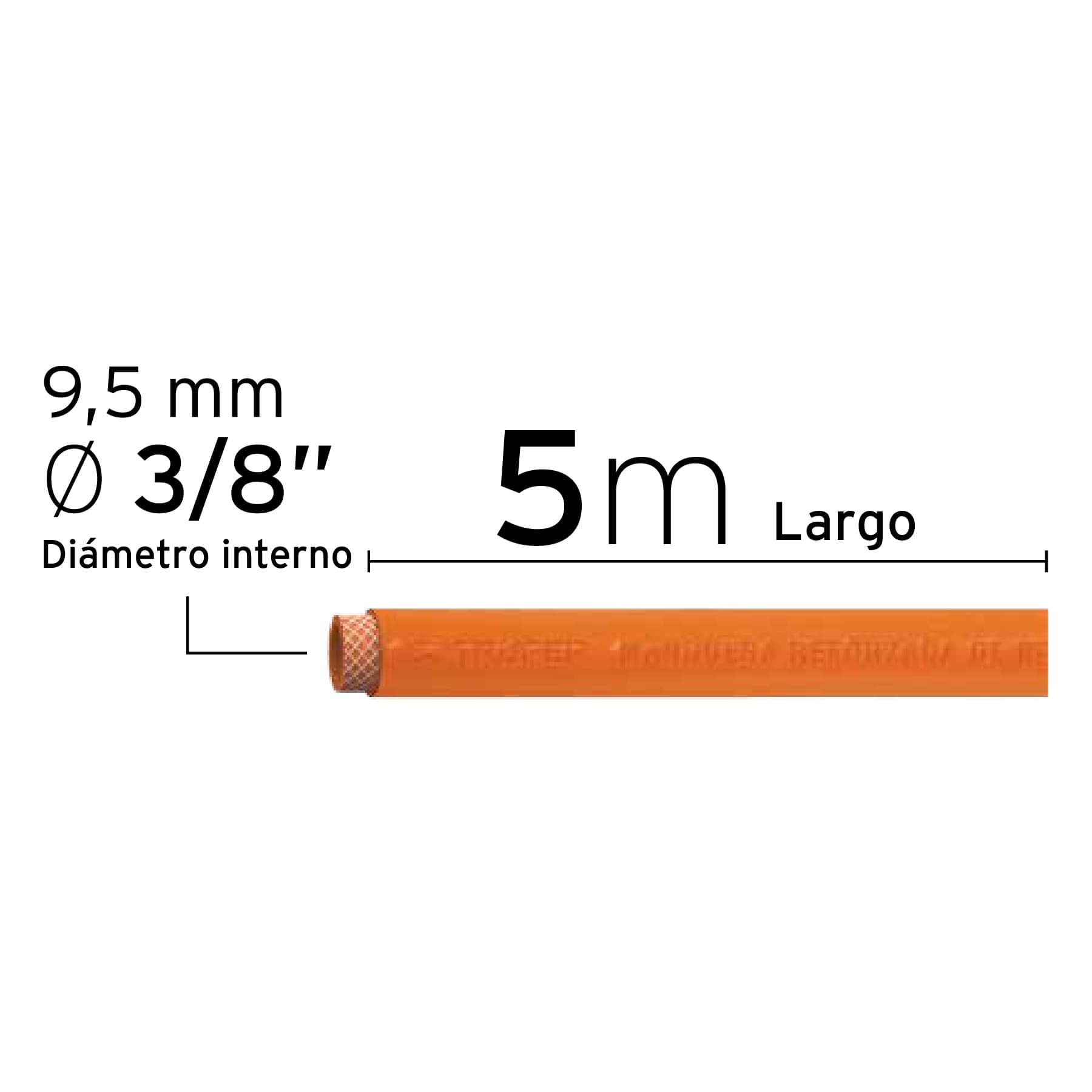 Manguera para compresor, de PVC, 5m x 3/8", Truper