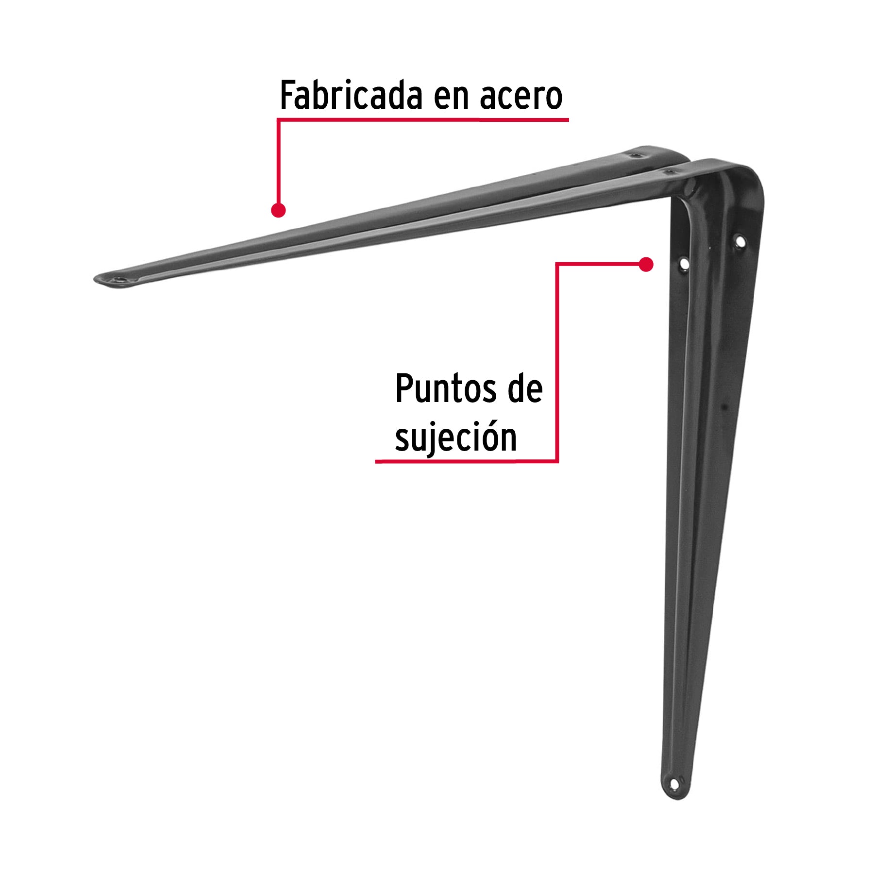 Ménsula de acero gris 12 x 14", Fiero