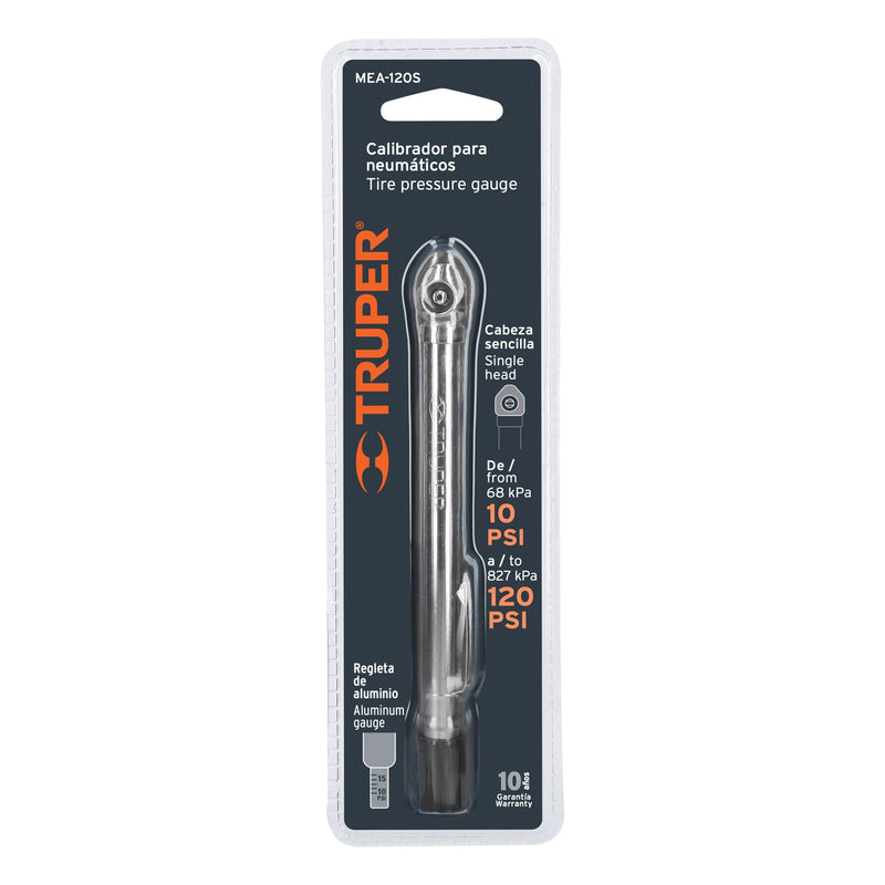 Calibrador de presión 120 psi cabeza sencilla,  Truper