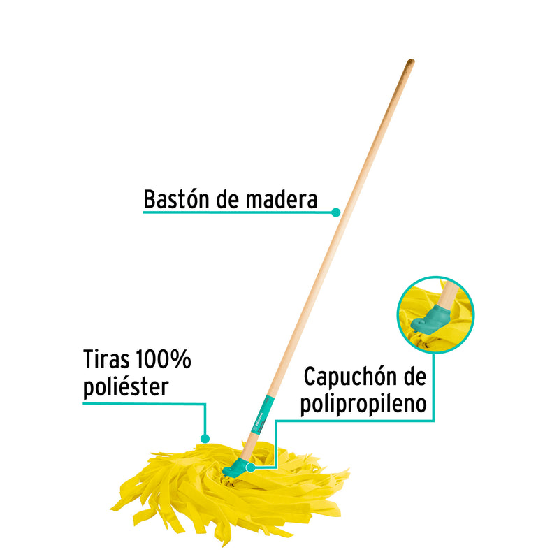 Trapeador ligero de microfibra con bastón de 120 cm,  Klintek