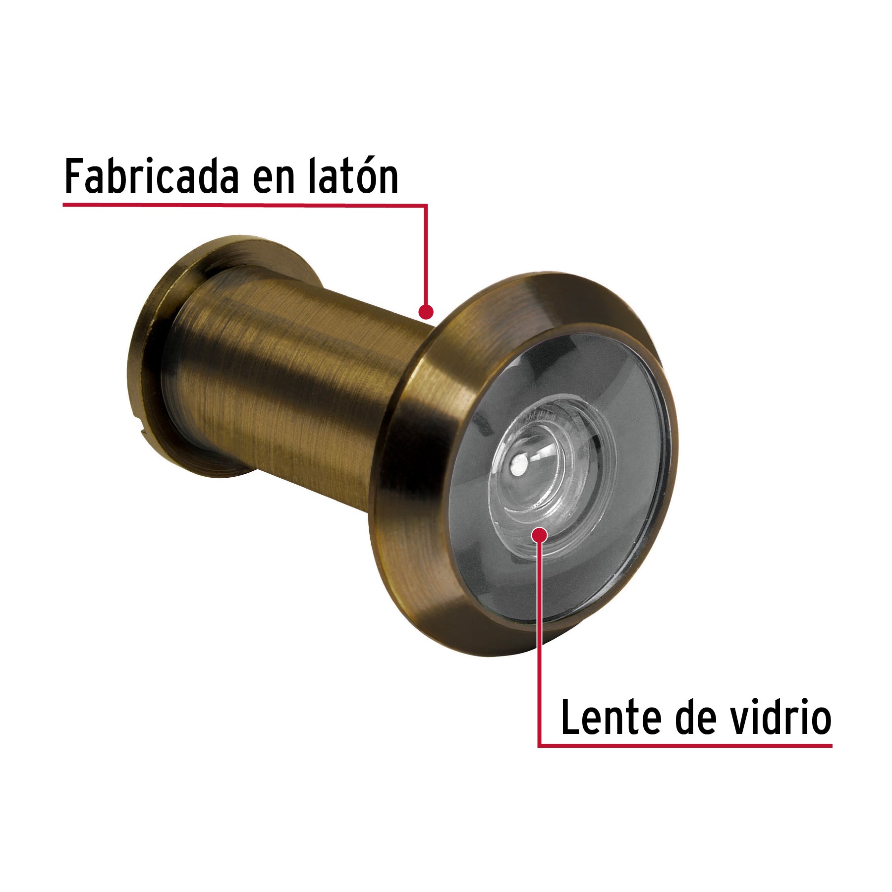 Mirilla de seguridad acabado latón antiguo, Hermex