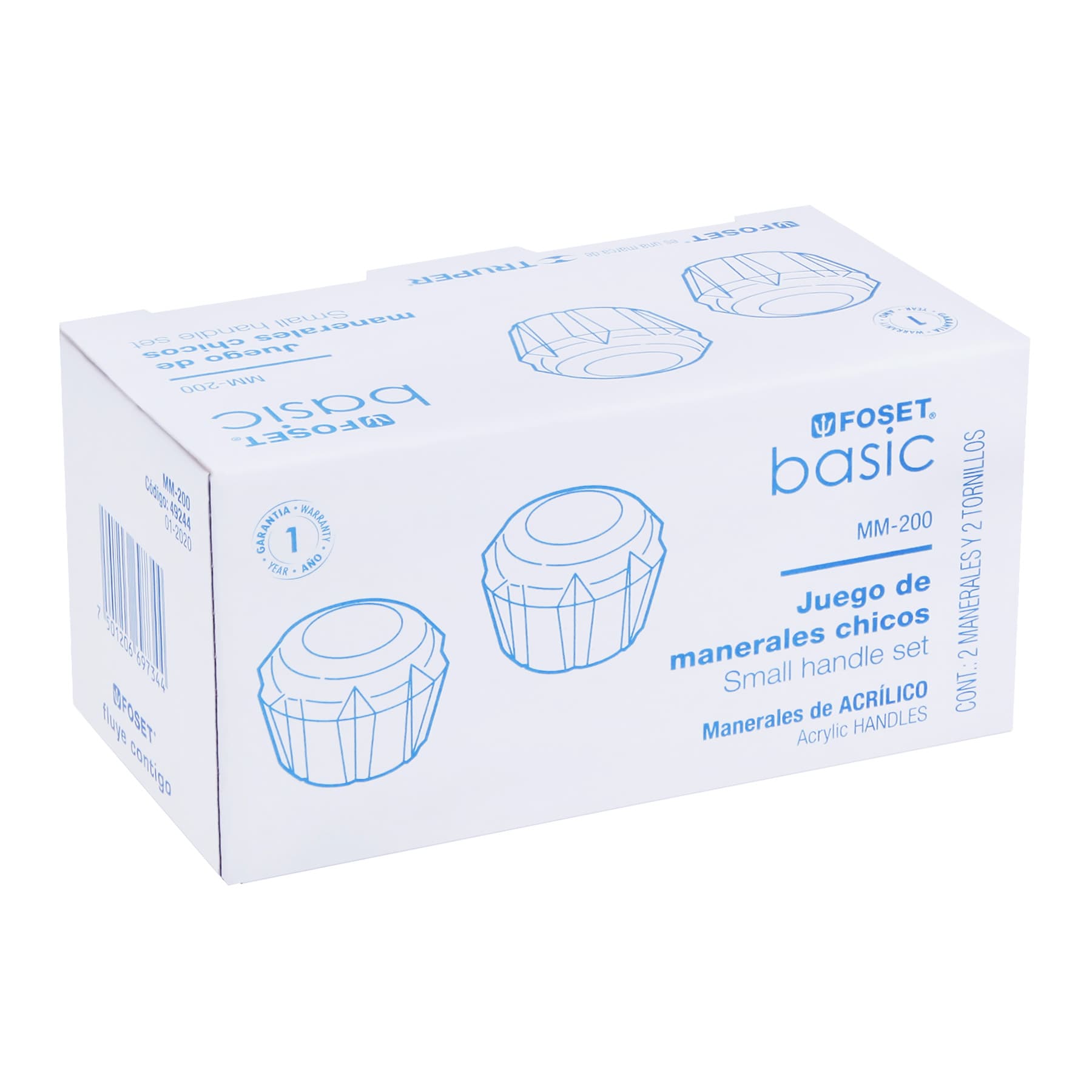 Juego 2 manerales acrílico trans para lavabo y fregadero, Basic