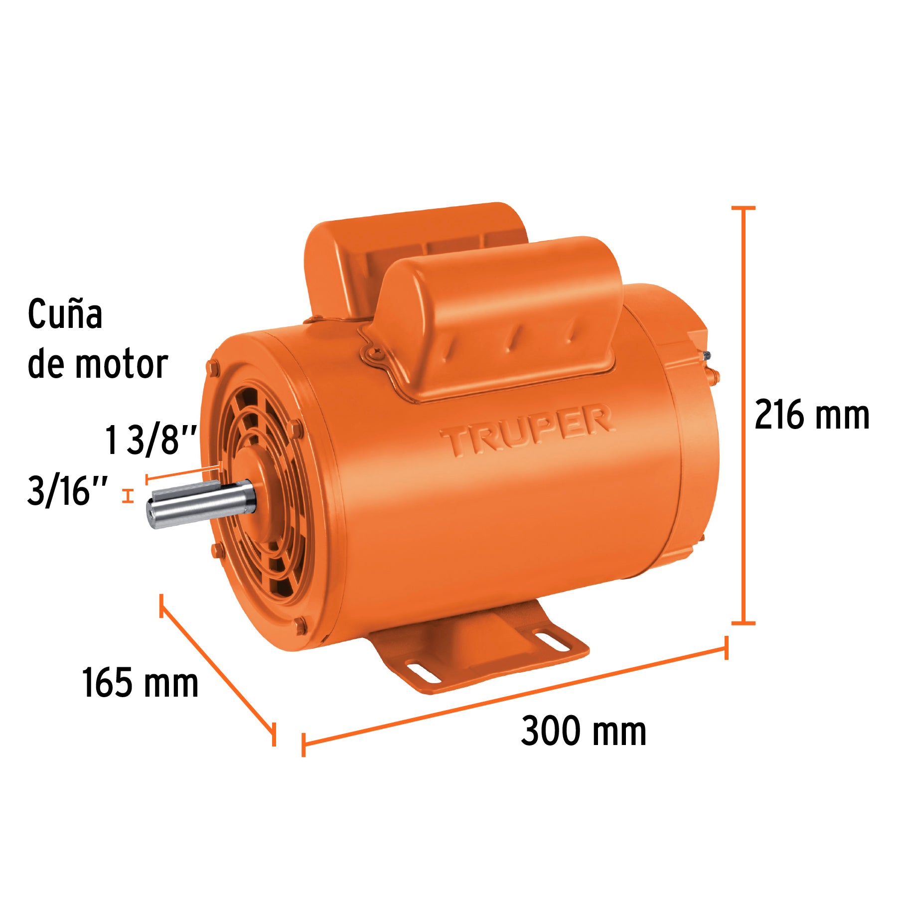 Motor eléctrico monofásico de 2 HP, alta velocidad, Truper