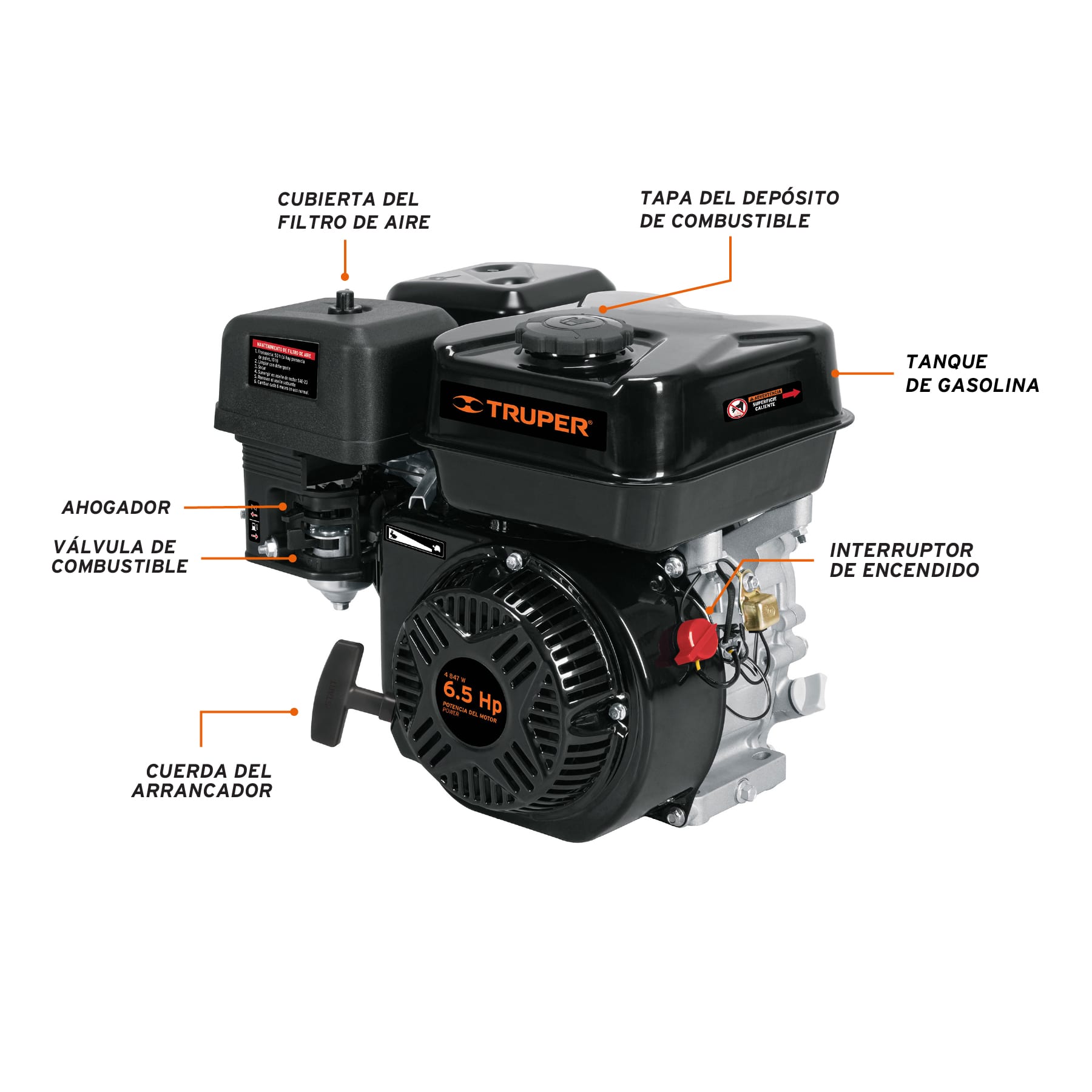 Motor a gasolina 6.5 HP, Truper