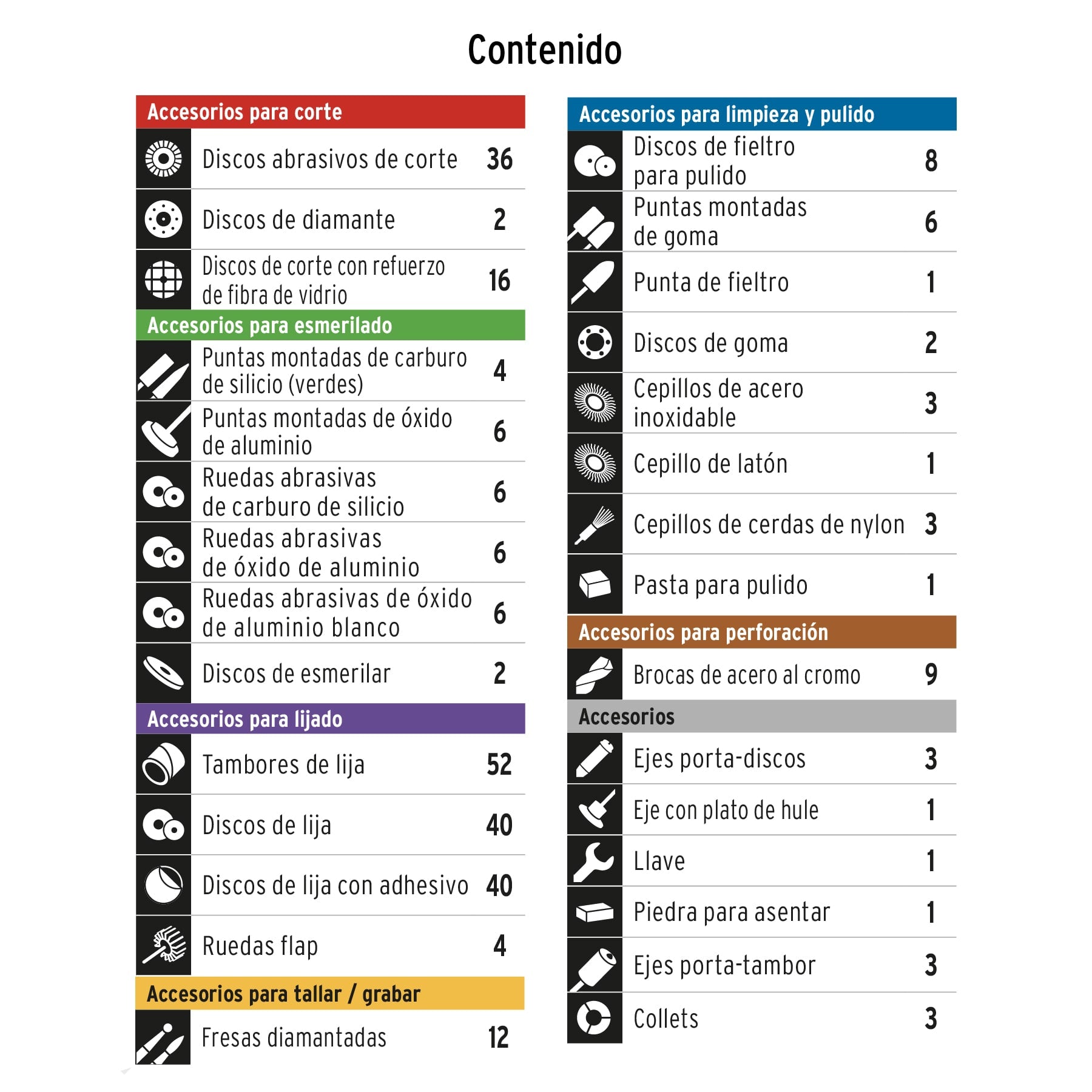 Kit de accesorios para herramienta rotativa, 276 pzs, Truper