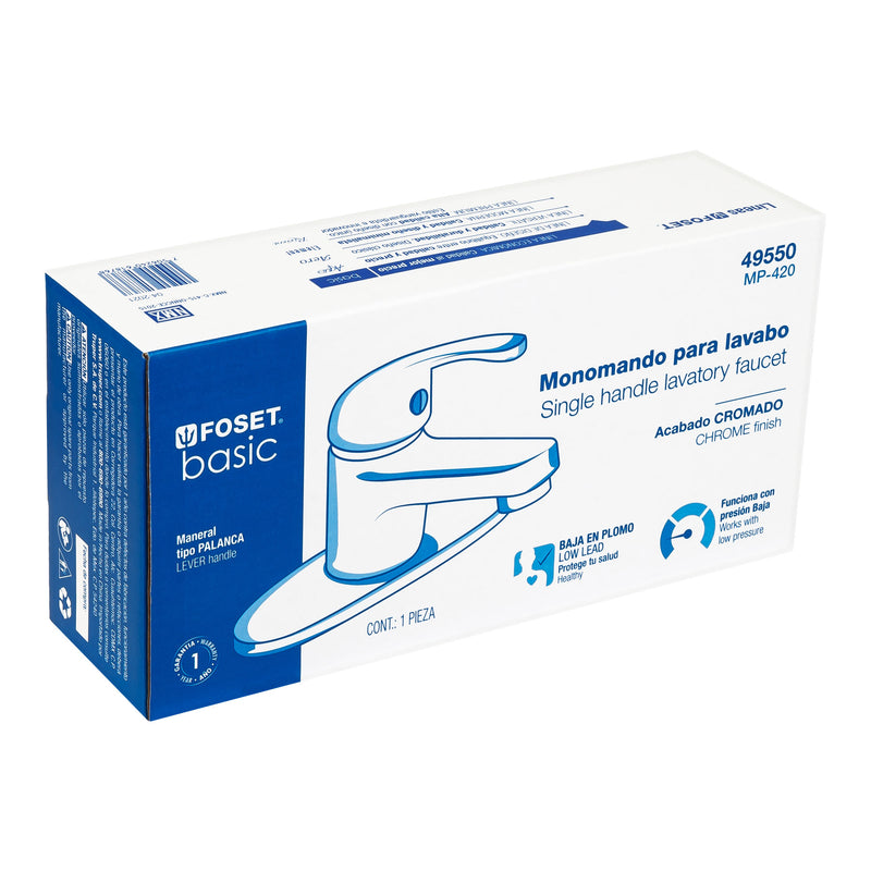 Monomando plástico para lavabo,  nariz recta,  Foset Basic