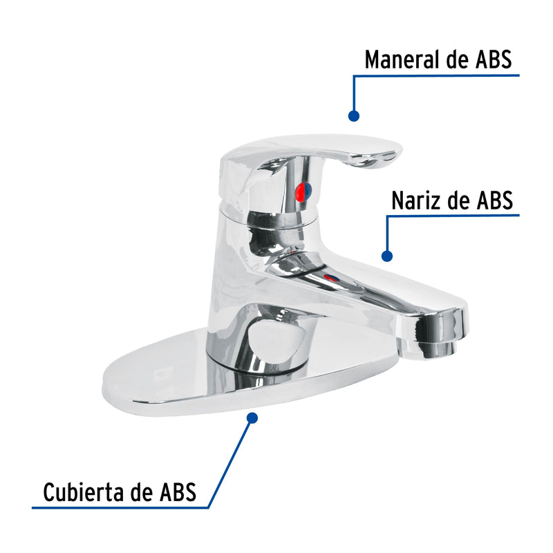 Monomando plástico para lavabo,  nariz recta,  Foset Basic