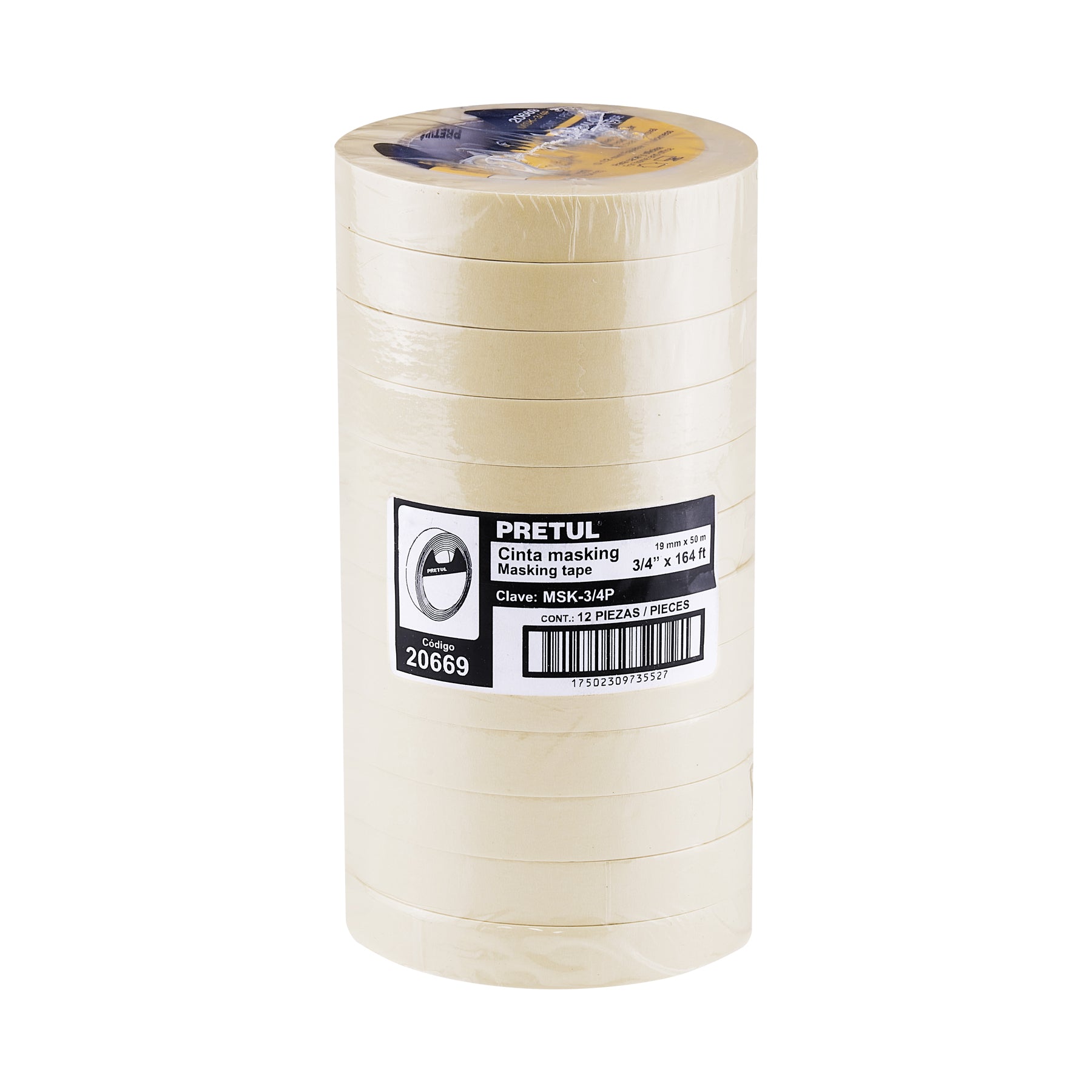 Cinta masking tape de 3/4" x 50 m, Truper