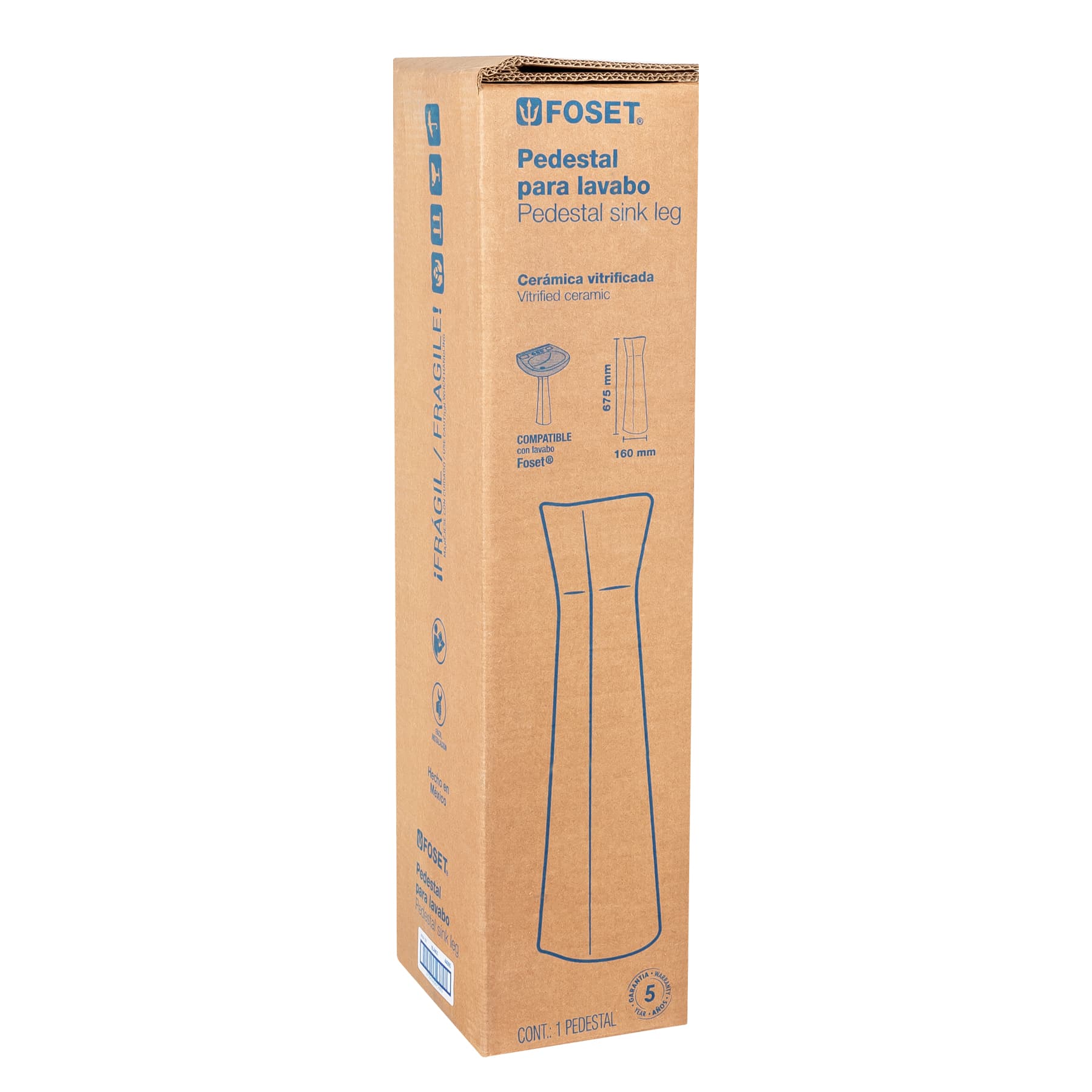 Pedestal de porcelana para lavabo, blanco, Foset