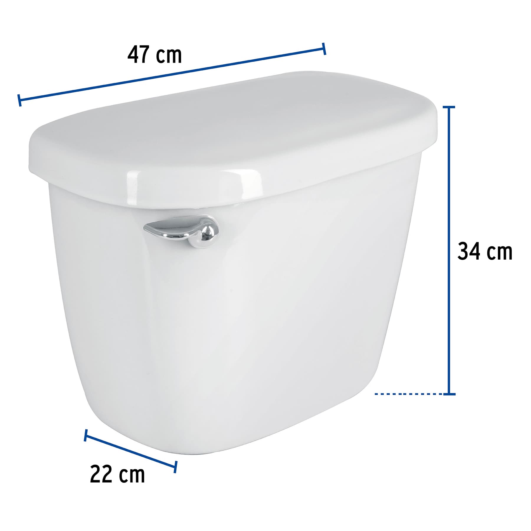 Tanque bajo de porcelana con accesorios, blanco, Foset