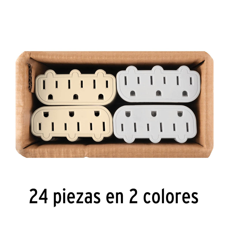 Multicontacto de barra triple aterrizado,  a granel,  Volteck