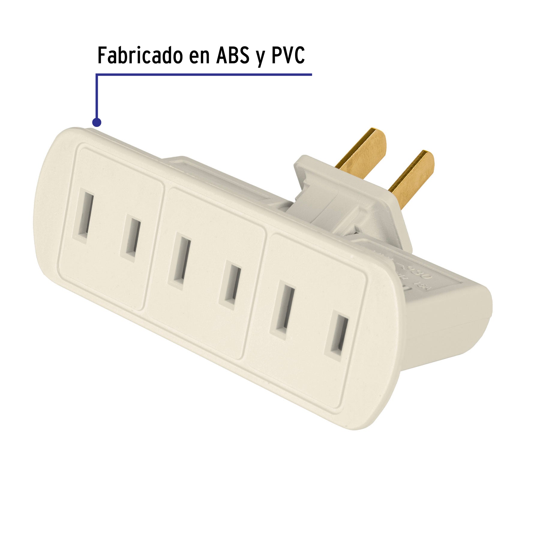 Multicontacto triple, tipo bisagra Volteck