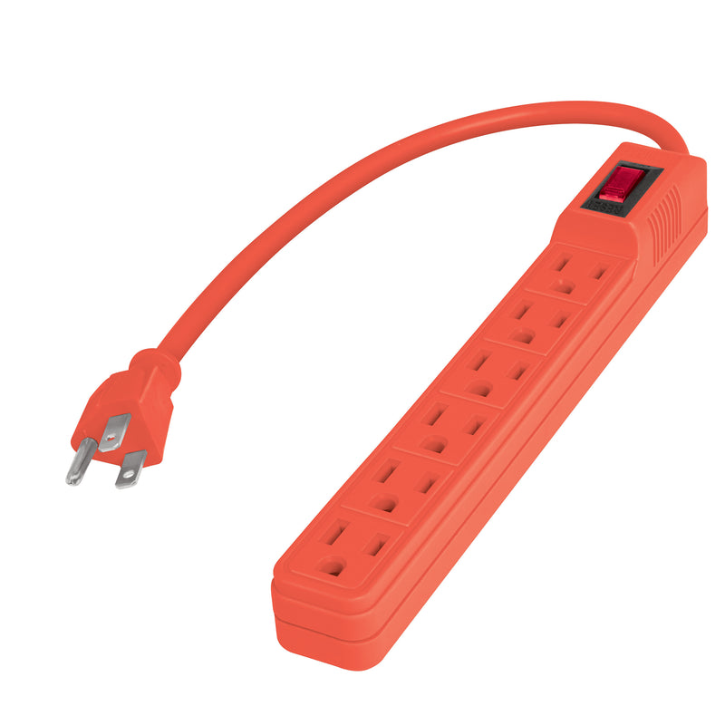 Multicontacto 16 AWG doméstico 6 entradas,  colores a granel