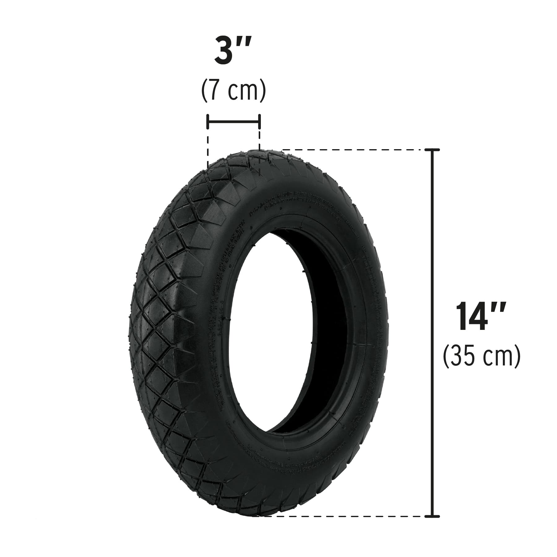 Llanta neumática 14", sin cámara, Pretul
