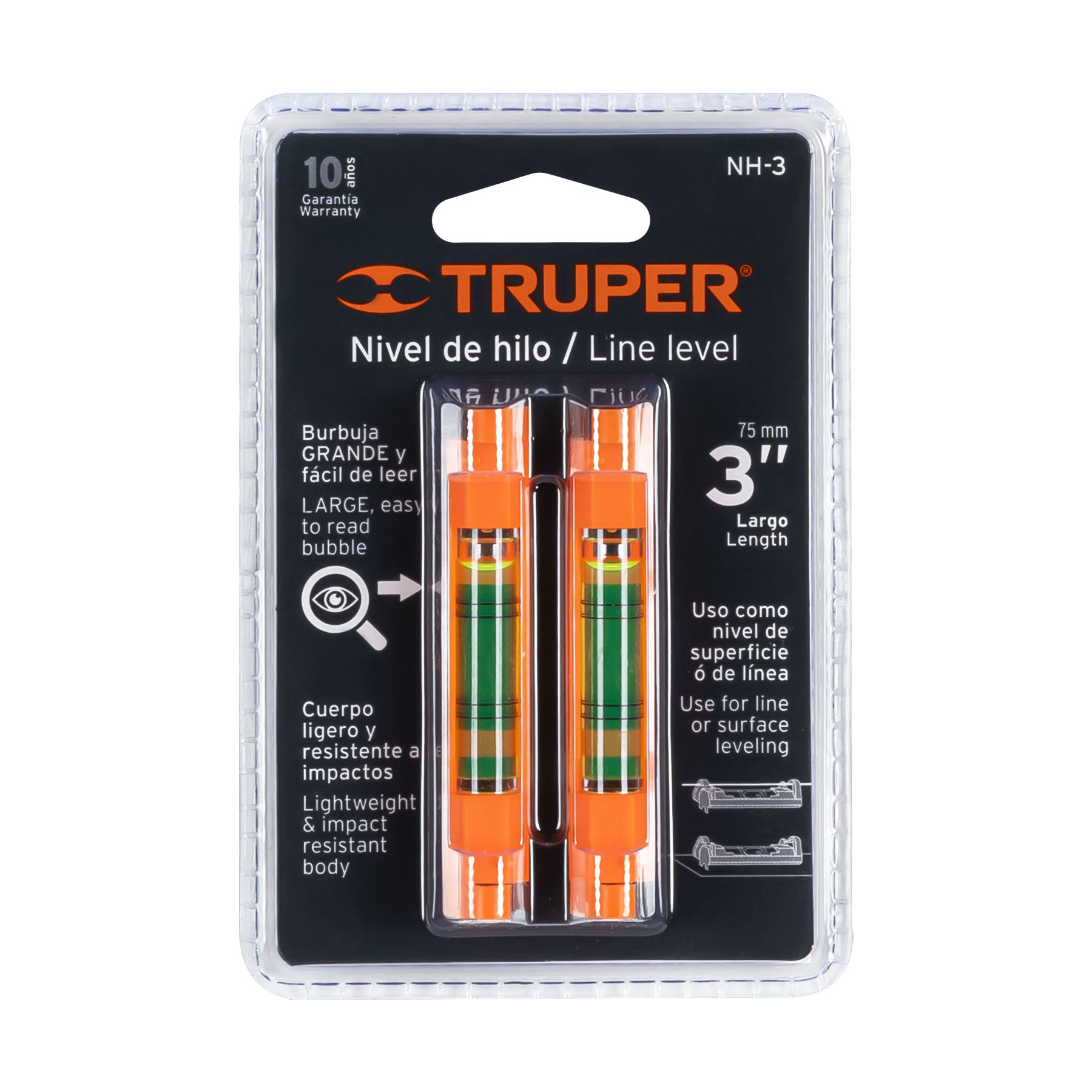 Blíster con 2 niveles de hilo burbuja grande fácil lectura