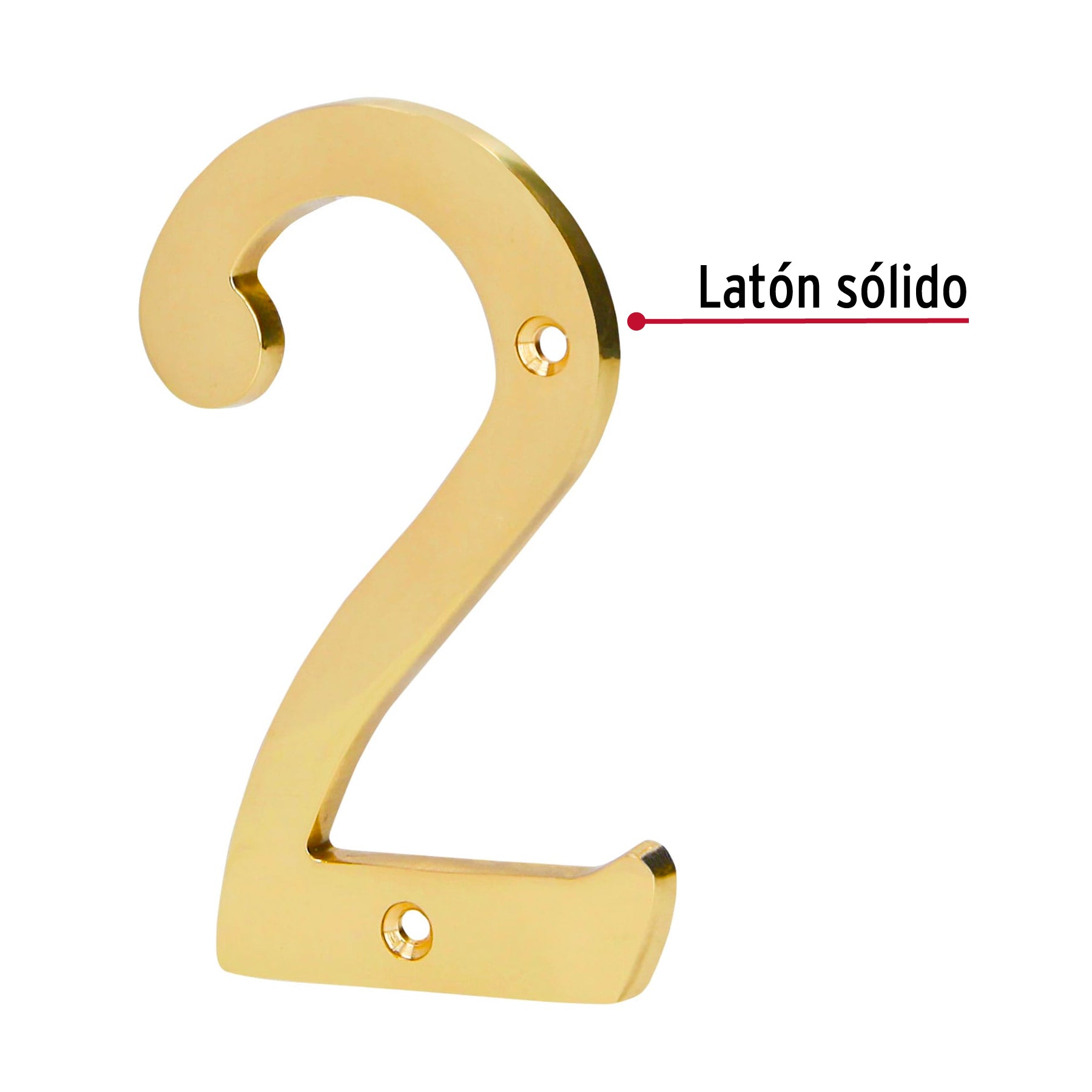 Número 2 de latón sólido 4", Hermex