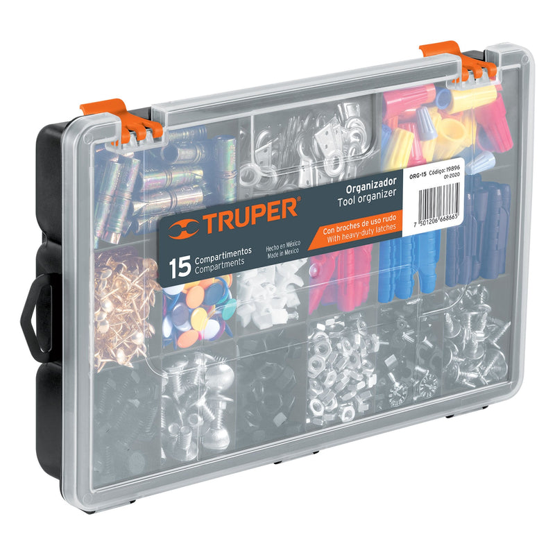 Organizador 11" con 15 compartimentos,  Truper